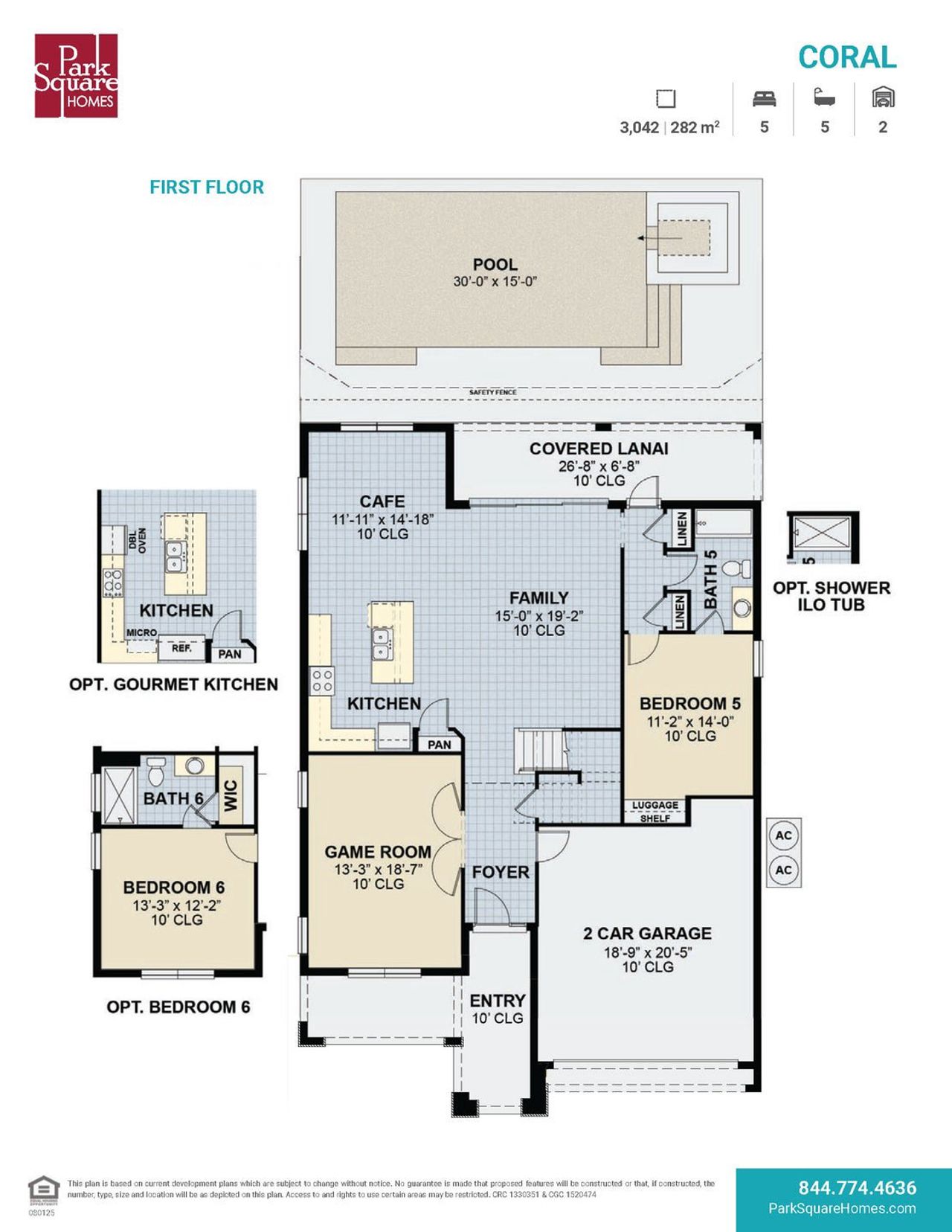 2D floor plan layout for the Coral by Park Square Residential in Elevated at Sonoma Resort, Kissimmee, FL (Image 2).