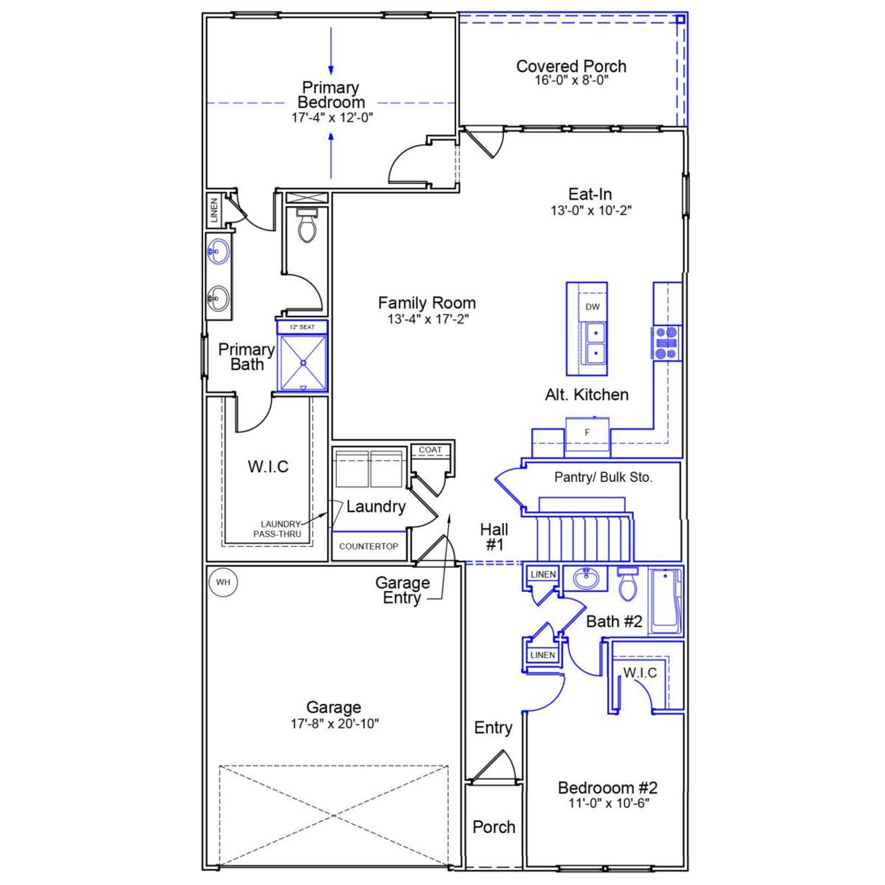2D floor plan layout of this home in Ovation at Sweetbrier, Durham, NC (Image 2).