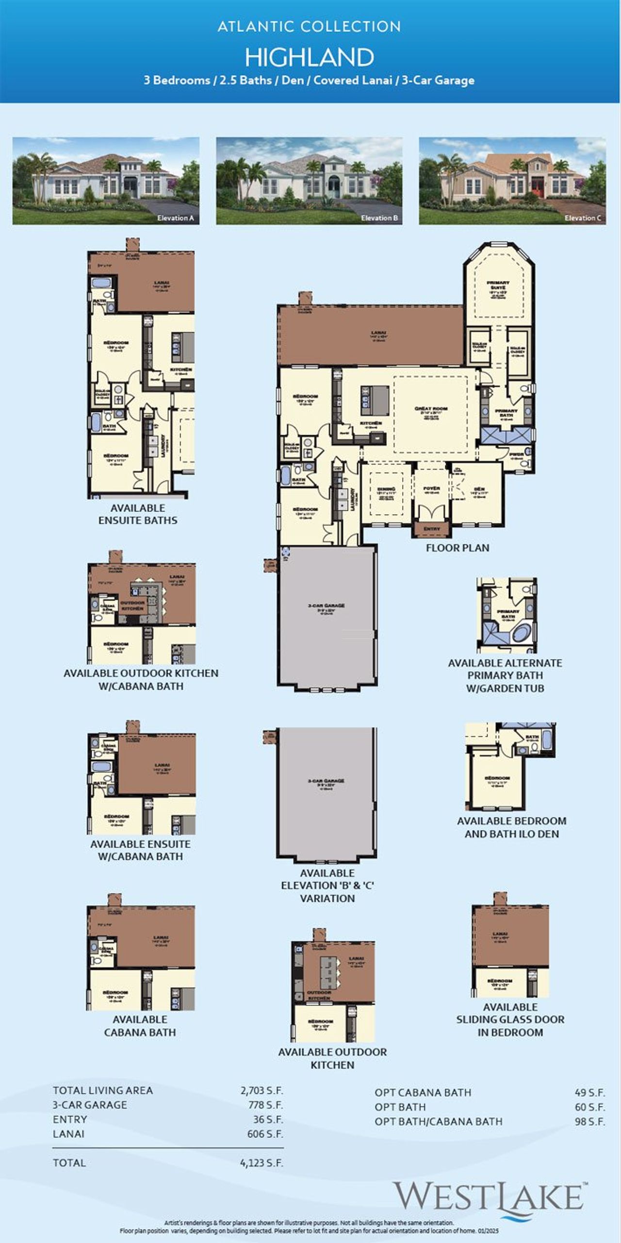 2D floor plan layout of this home in Westlake, The Acreage, FL (Image 2).