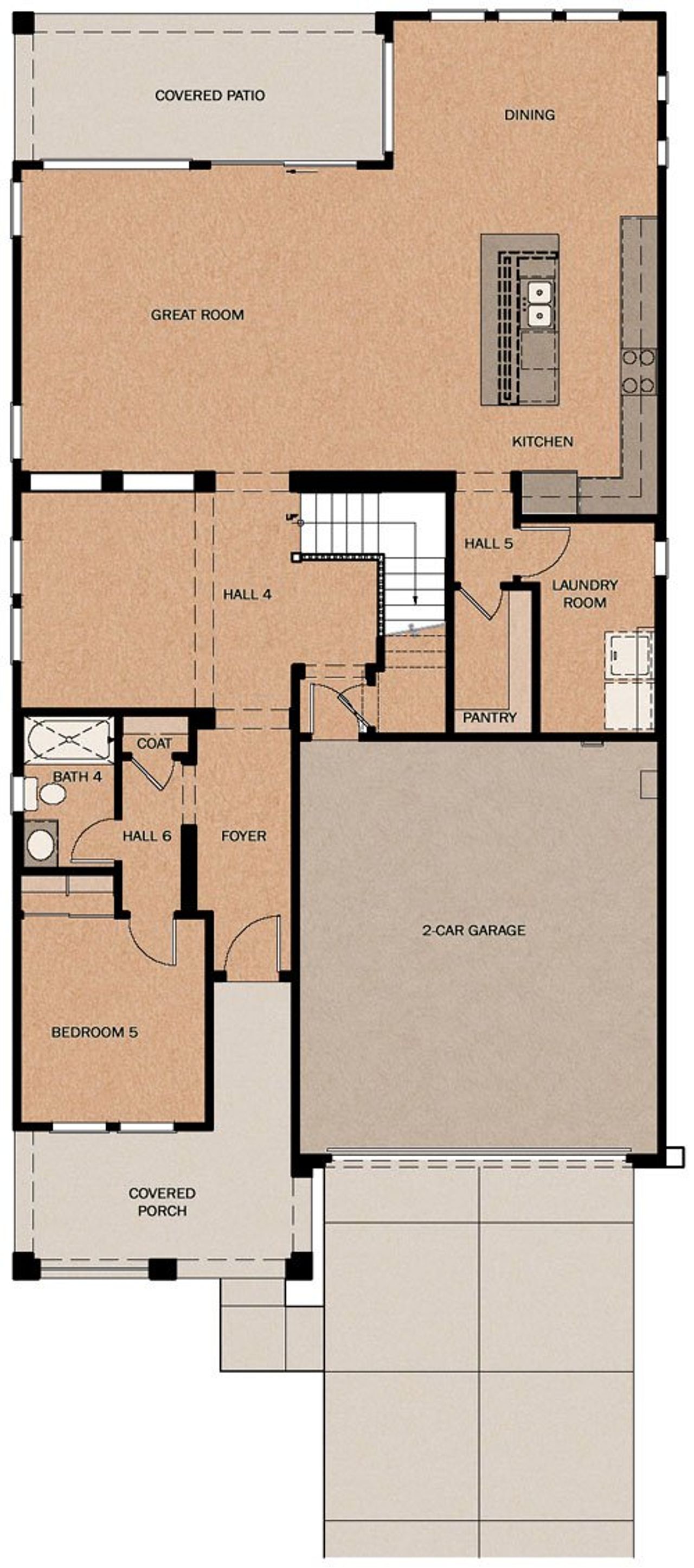 2D floor plan layout of this home in Calistoga at Enclave, Litchfield Park, AZ (Image 2).