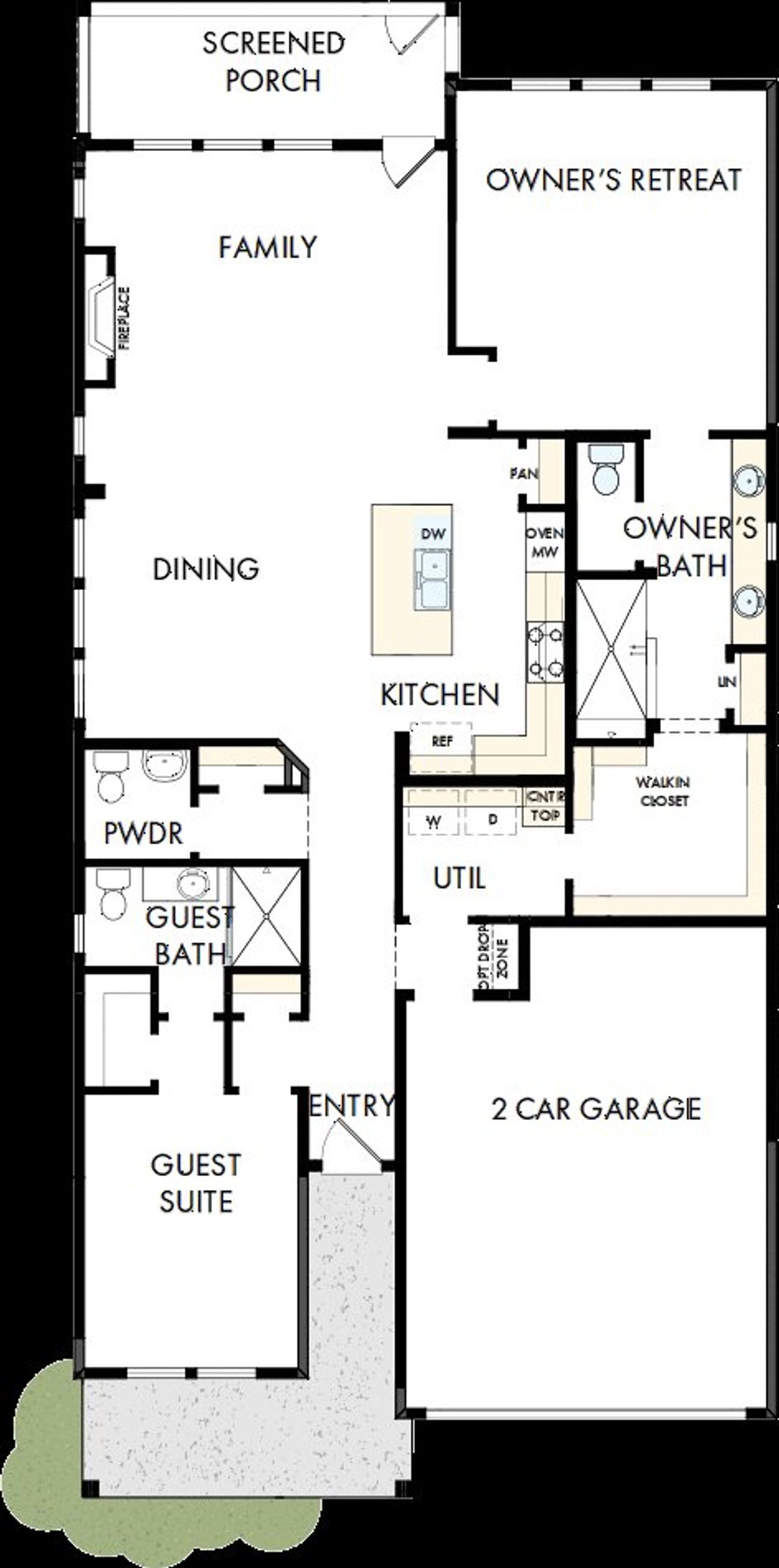 2D floor plan layout of this home in Encore at Streamside - Classic Series, Waxhaw, NC (Image 2).