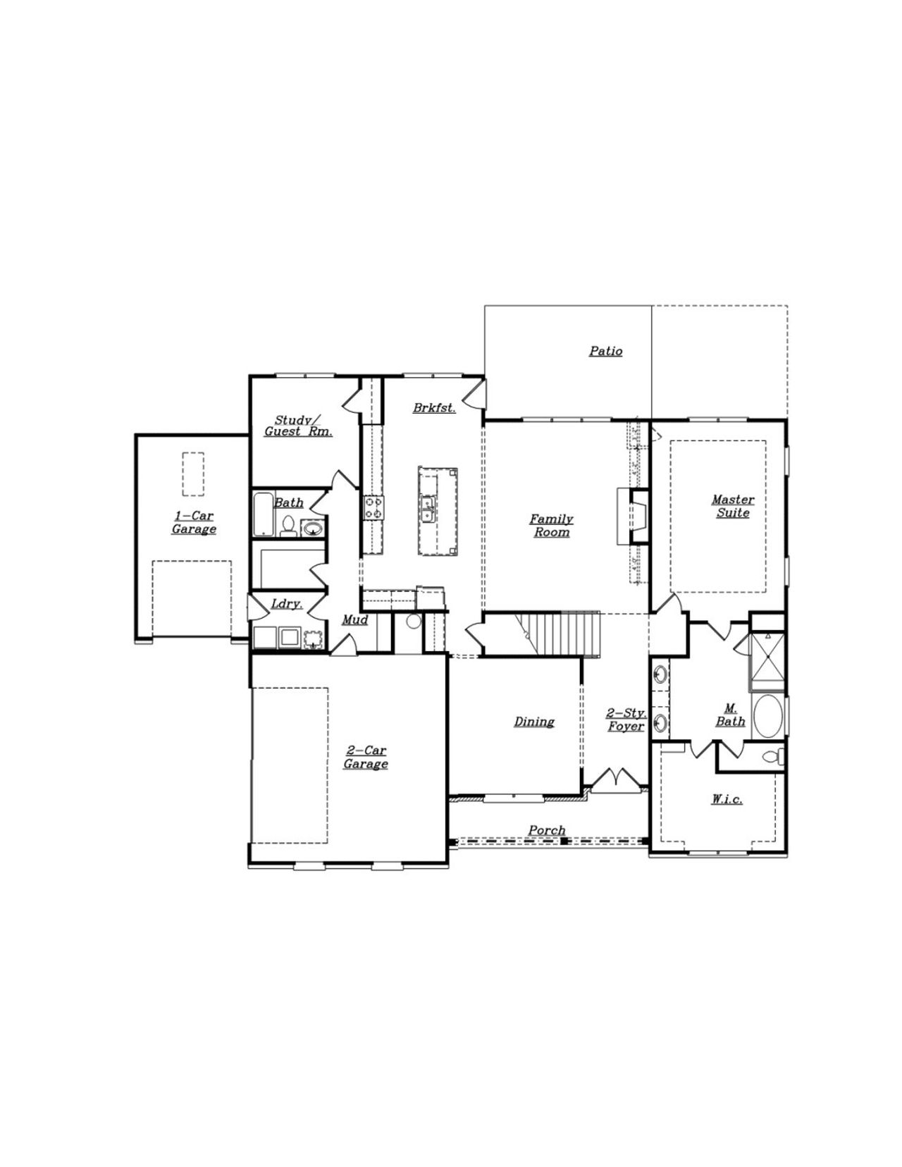 2D floor plan layout of this home in Grove Park, Covington, GA (Image 2).