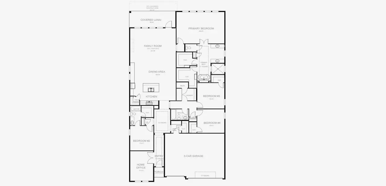 2D floor plan layout of this home in Hyland Trail, Green Cove Springs, FL (Image 2).
