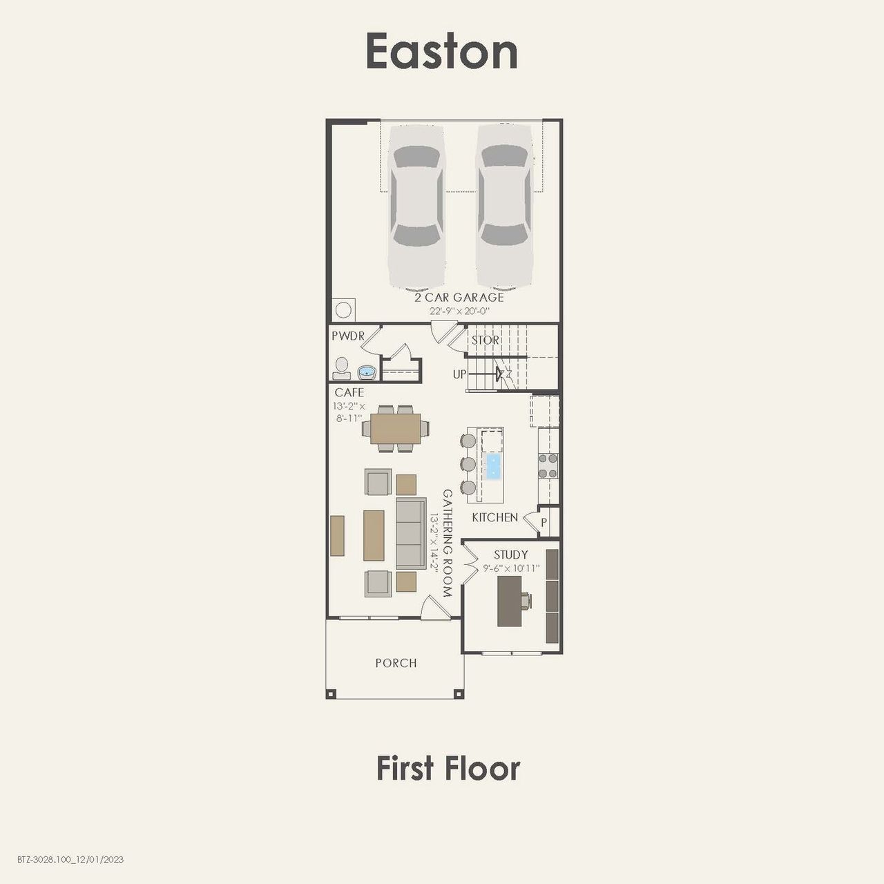 2D floor plan layout of this home in Monarch on Main, Round Rock, TX (Image 2).