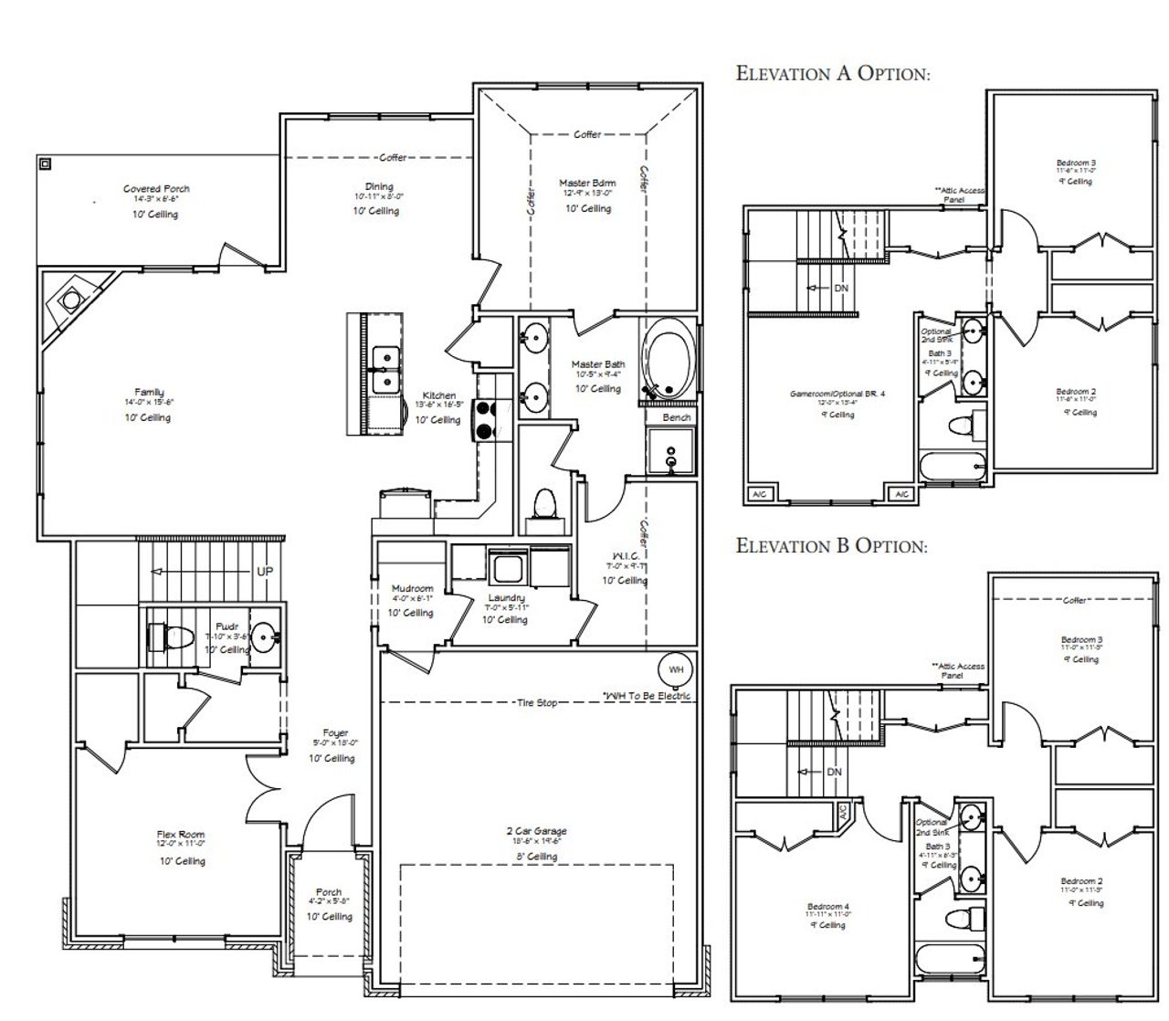 2D floor plan layout for the The Lavender by Avonley Homes in Pinemont, Bryan, TX (Image 2).