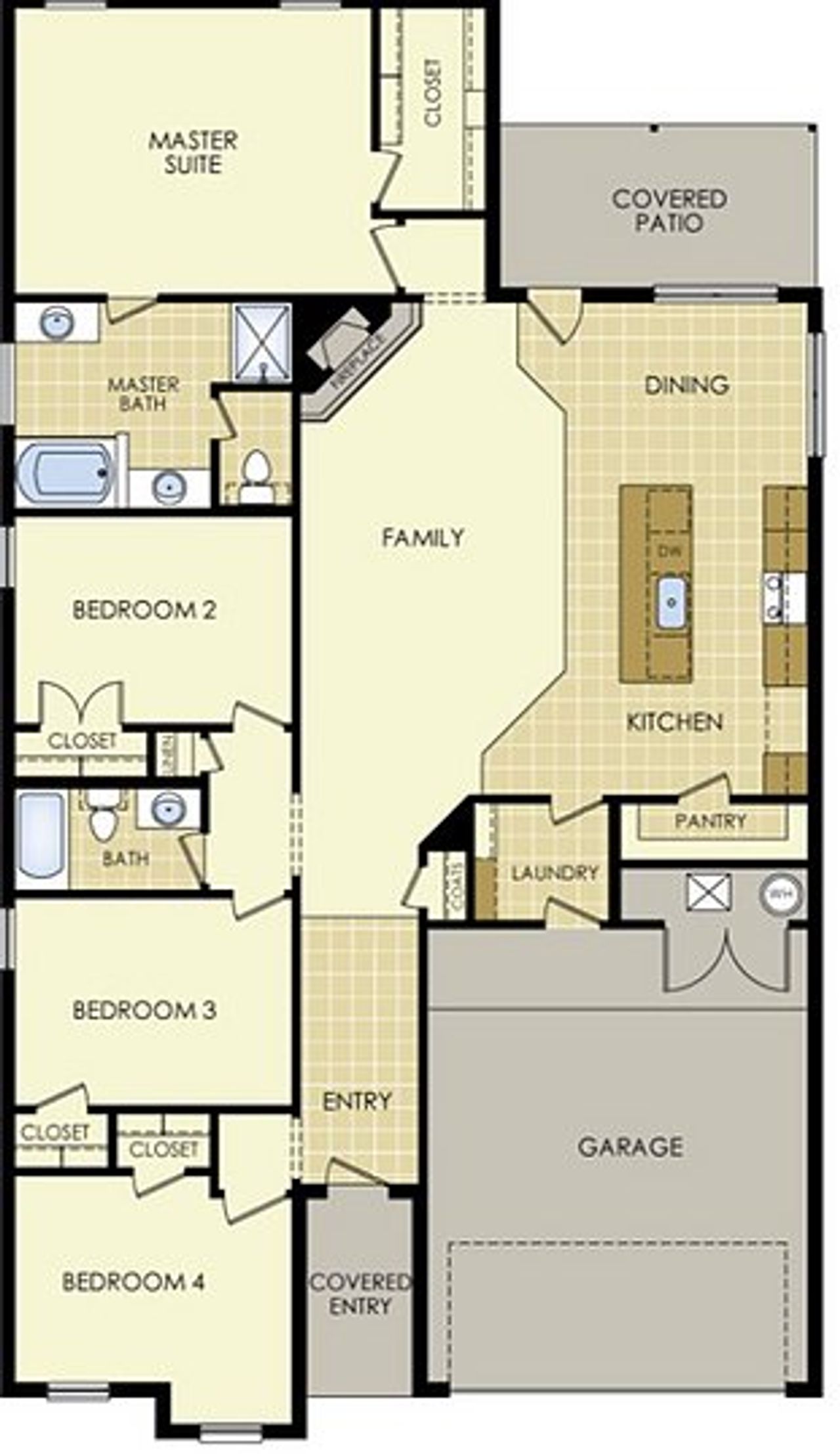 2D floor plan layout for the The Saddlebred by Wyldewood Homes in Washington Meadows, Sherman, TX (Image 2). 2D floor plan layout for the The Saddlebred by Wyldewood Homes in Washington Meadows, Sherman, TX (Image 2).