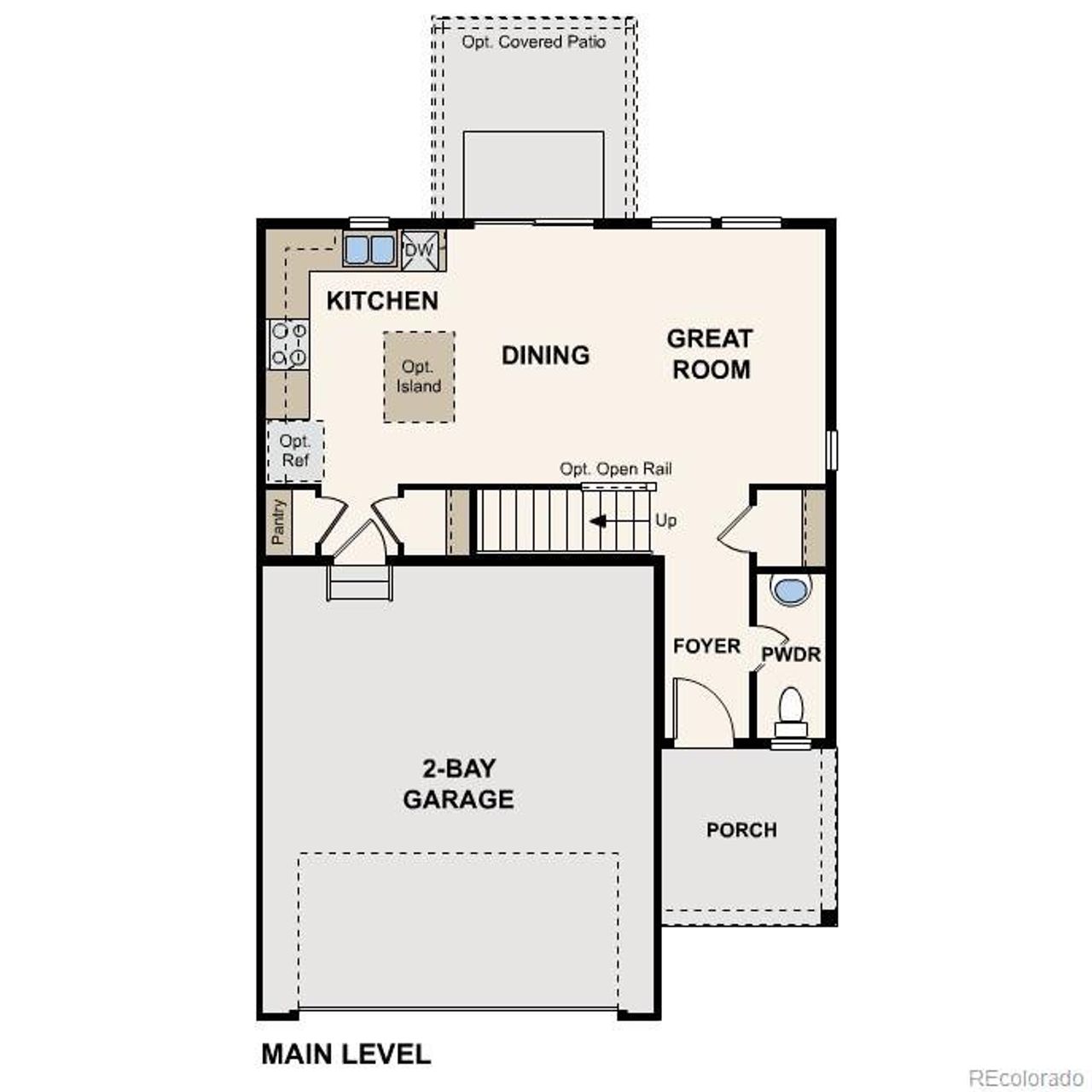 2D floor plan layout of this home in Coyote Creek, Fort Lupton, CO (Image 2).