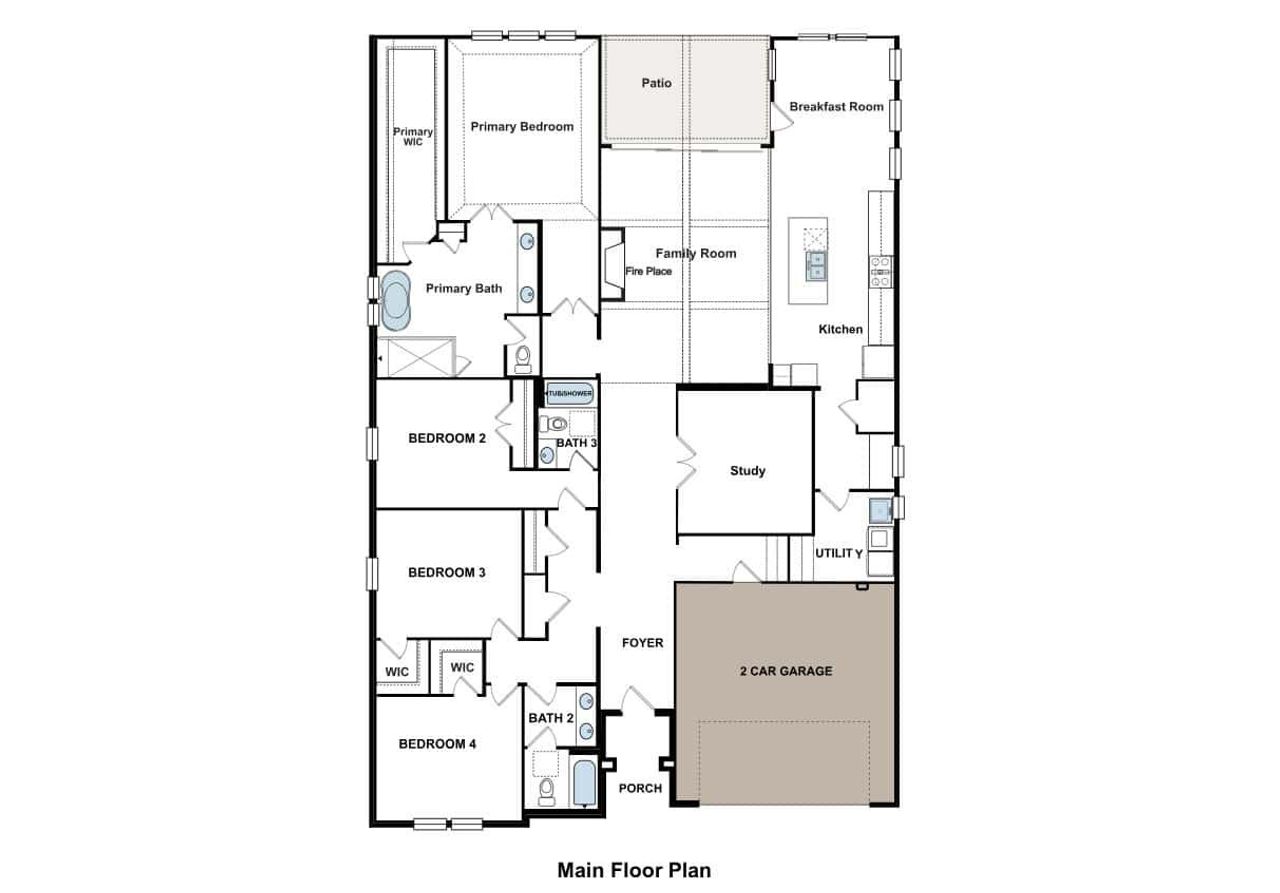 2D floor plan layout of this home in Walsh, Fort Worth, TX (Image 2). 2D floor plan layout of this home in Walsh, Fort Worth, TX (Image 2).