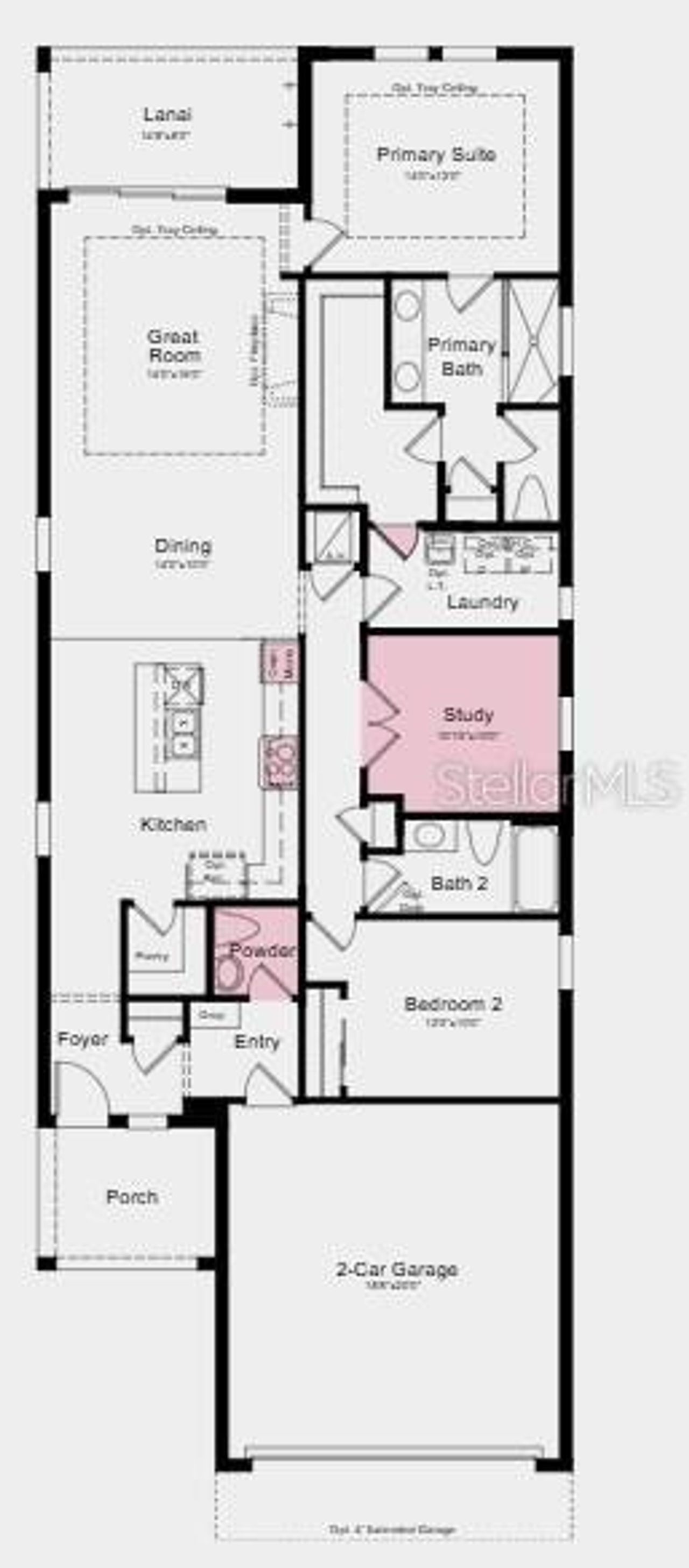 2D floor plan layout of this home in Esplanade at Wellen Park, Englewood, FL (Image 2).