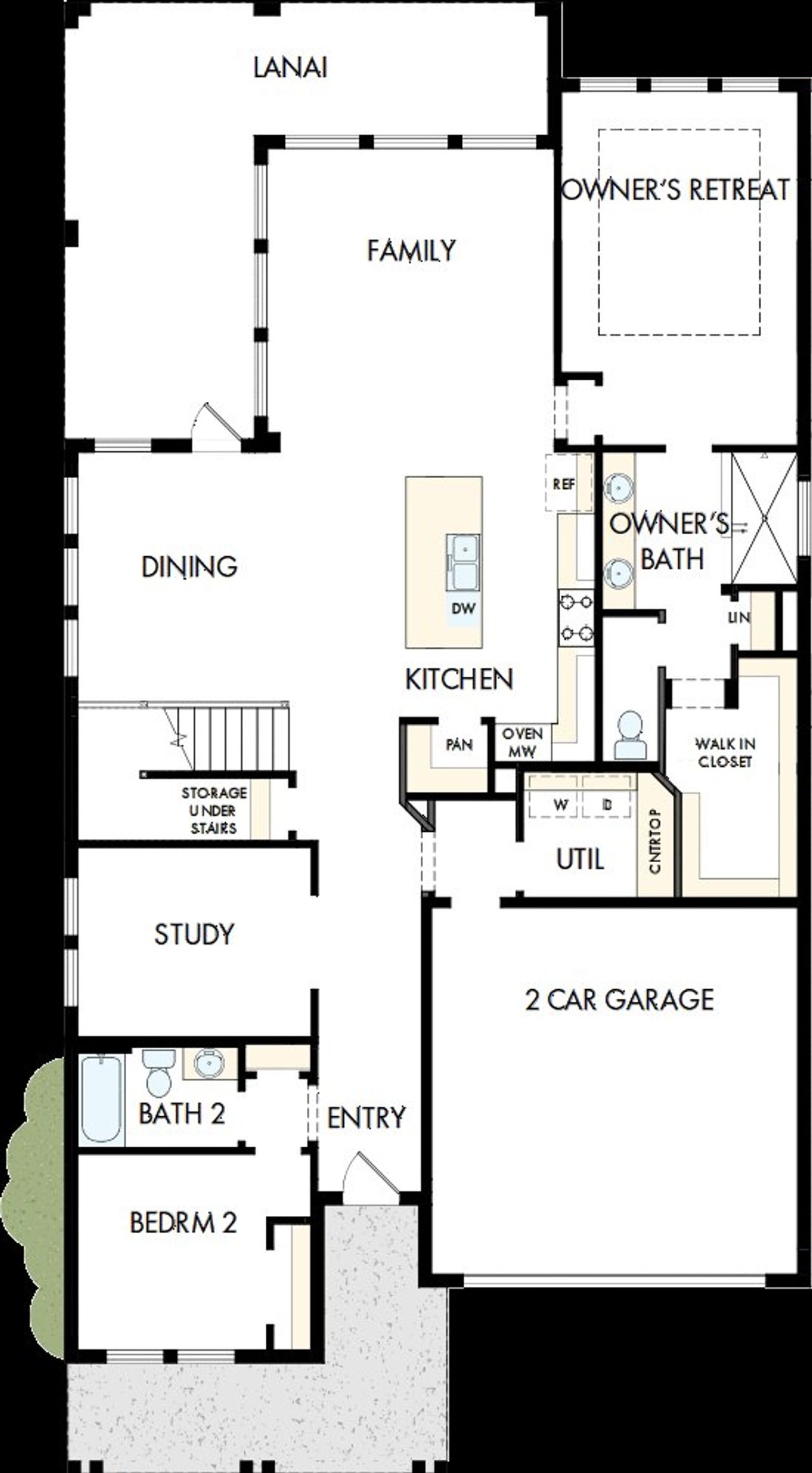 2D floor plan layout of this home in Emerald Landing at Waterside at Lakewood Ranch – Lake Series, Sarasota, FL (Image 2).