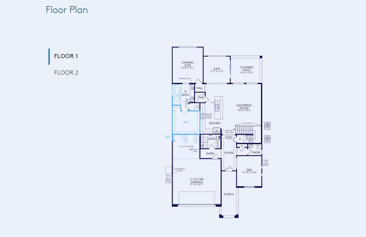 2D floor plan layout of this home in Legado West, Queen Creek, AZ (Image 2).