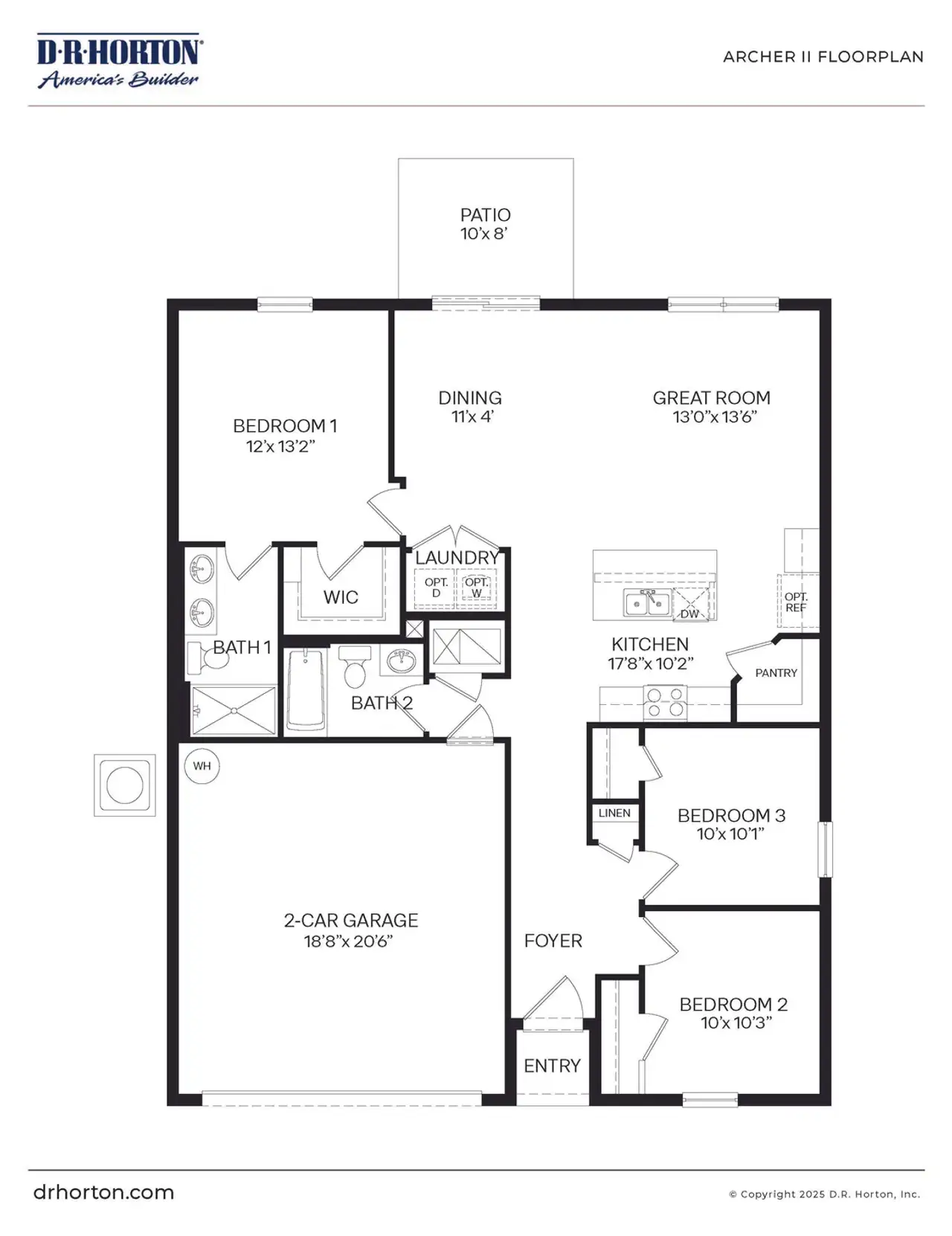 2D floor plan layout of this home in Okeechobee Spot Lots, Okeechobee, FL (Image 2).