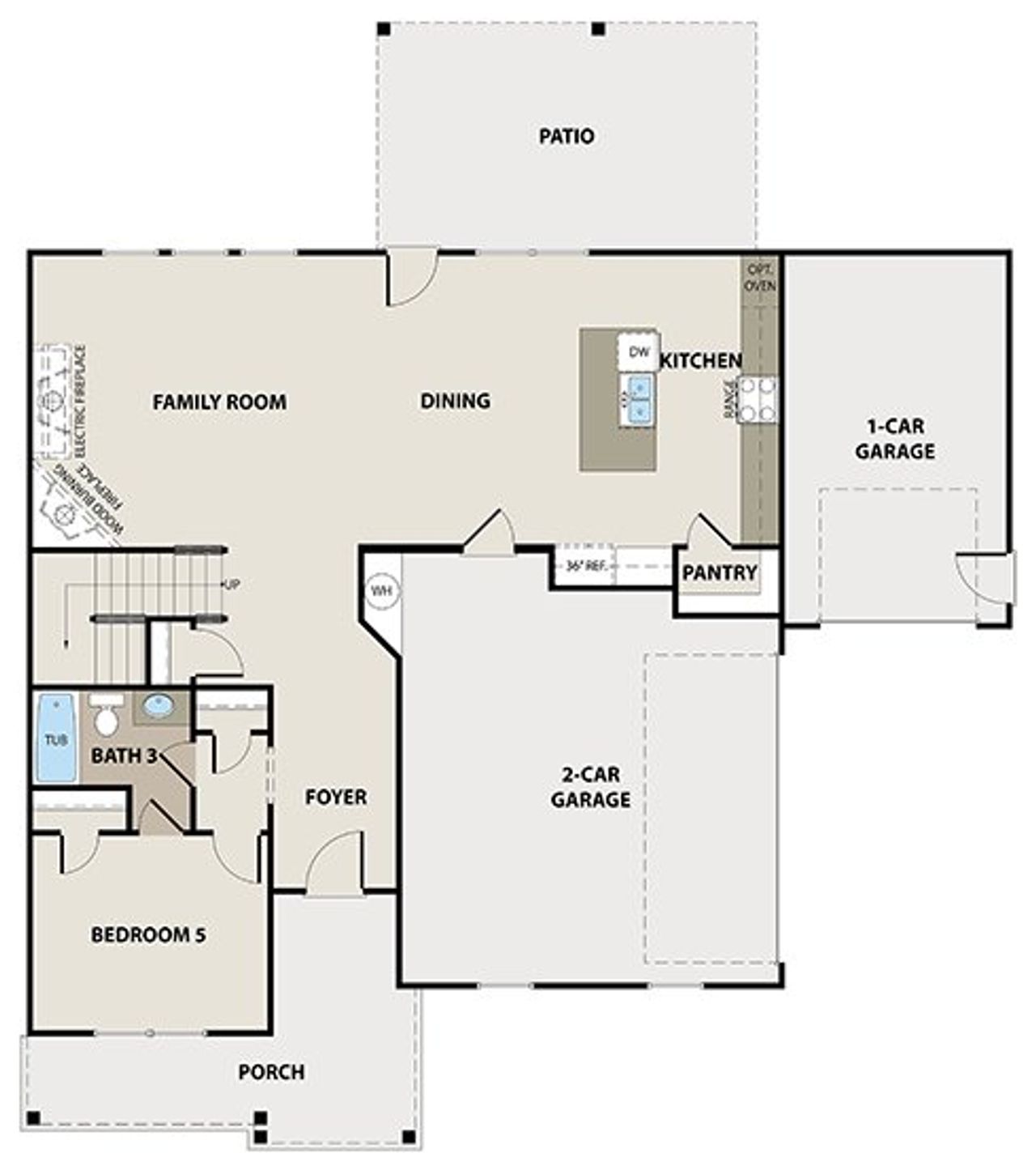 2D floor plan layout for the Auburn 3-Car by Peachtree Building Group in Patillo Manor, Stockbridge, GA (Image 2). 2D floor plan layout for the Auburn 3-Car by Peachtree Building Group in Patillo Manor, Stockbridge, GA (Image 2).