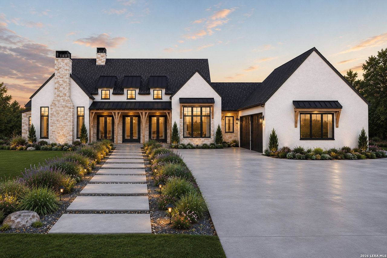 Front exterior of a new home in , New Braunfels, TX, highlighting curb appeal (Image 2).