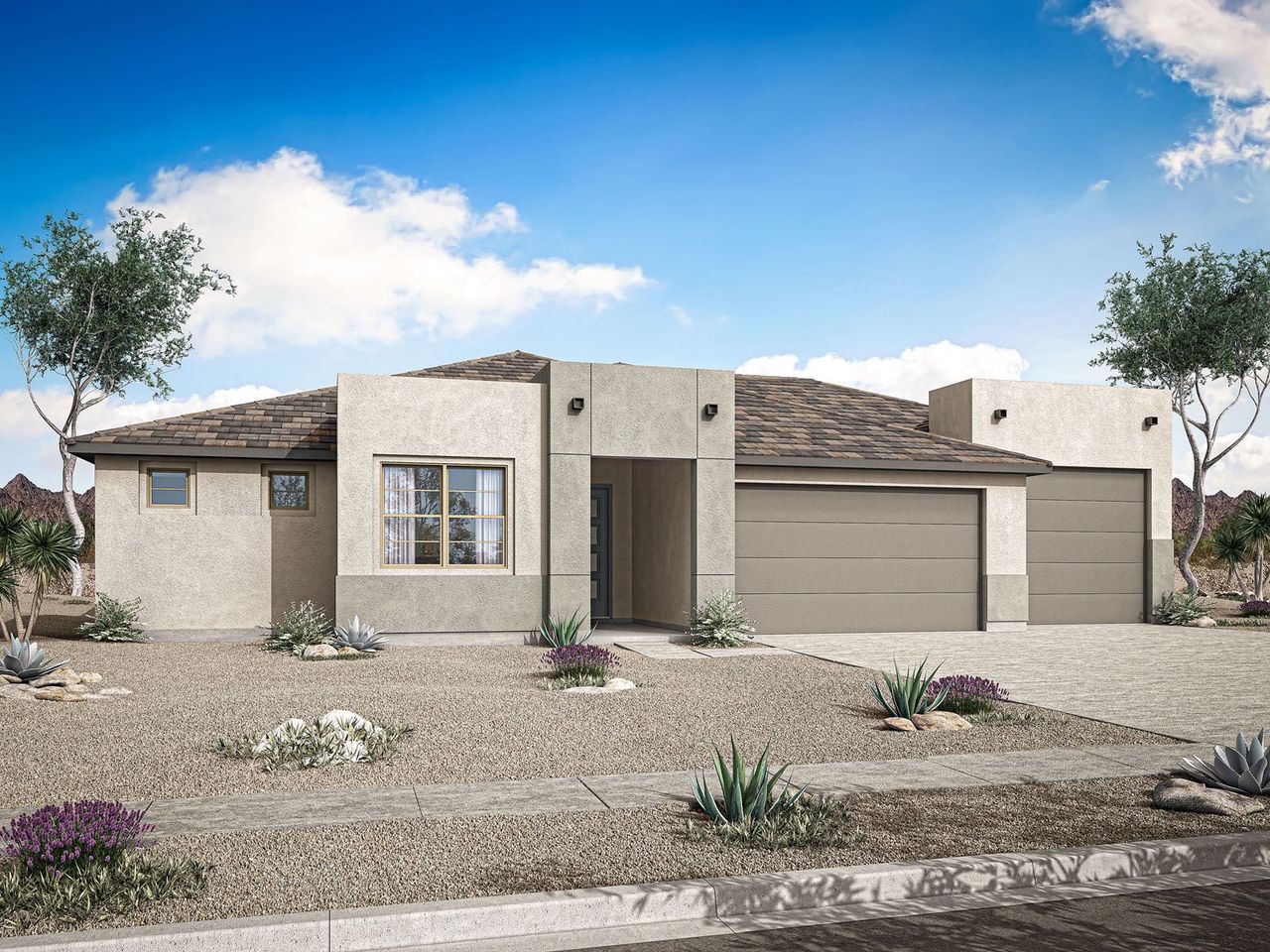 Representative exterior photo of a completed home built from the Lilac by Mattamy Homes in White Tank Vistas, Waddell, AZ (Image 2).