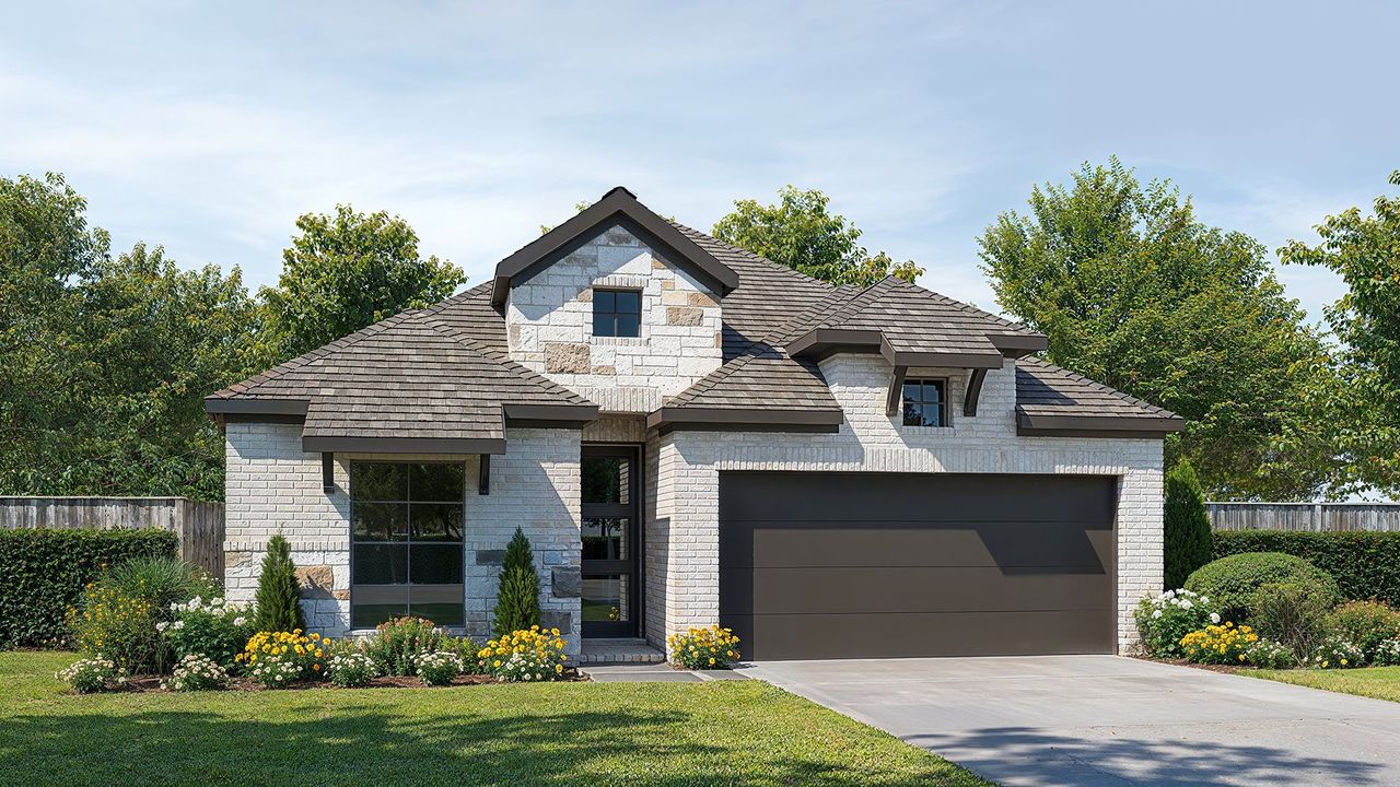 Representative exterior photo of a completed home built from the 2188P by Perry Homes in Audubon Park 45', Magnolia, TX (Image 2). Representative exterior photo of a completed home built from the 2188P by Perry Homes in Audubon Park 45', Magnolia, TX (Image 2).