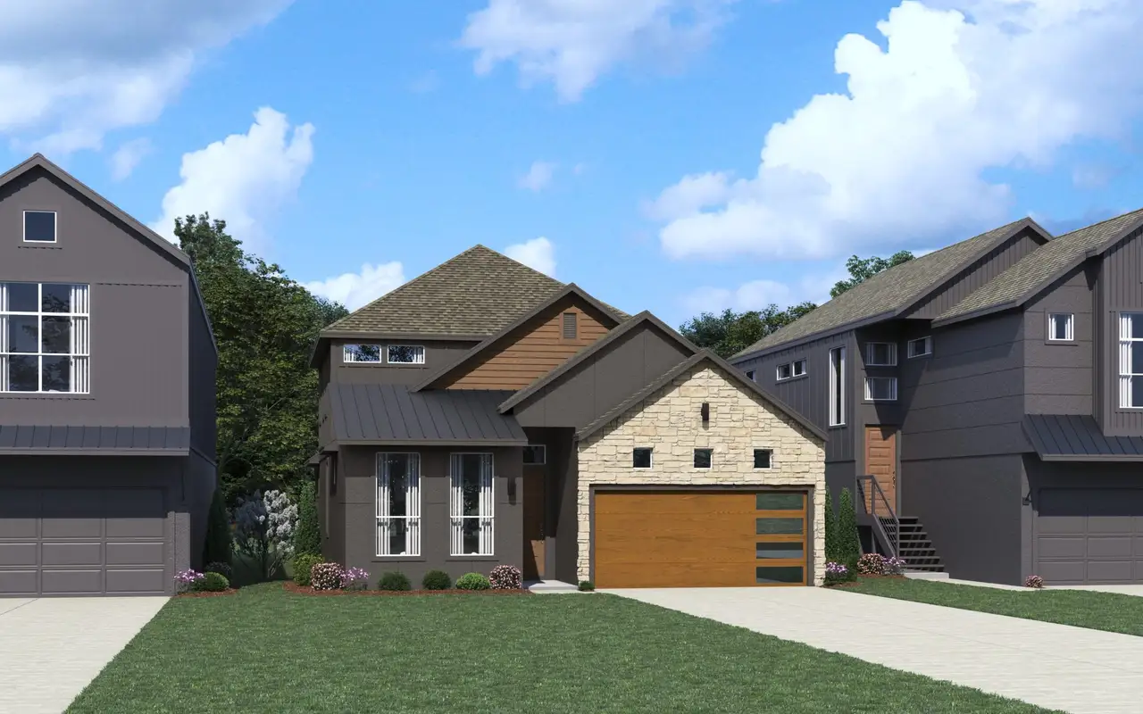 Representative exterior photo of a completed home built from the Talos by Chesmar Homes in Centero at Stone Oak, San Antonio, TX (Image 2).