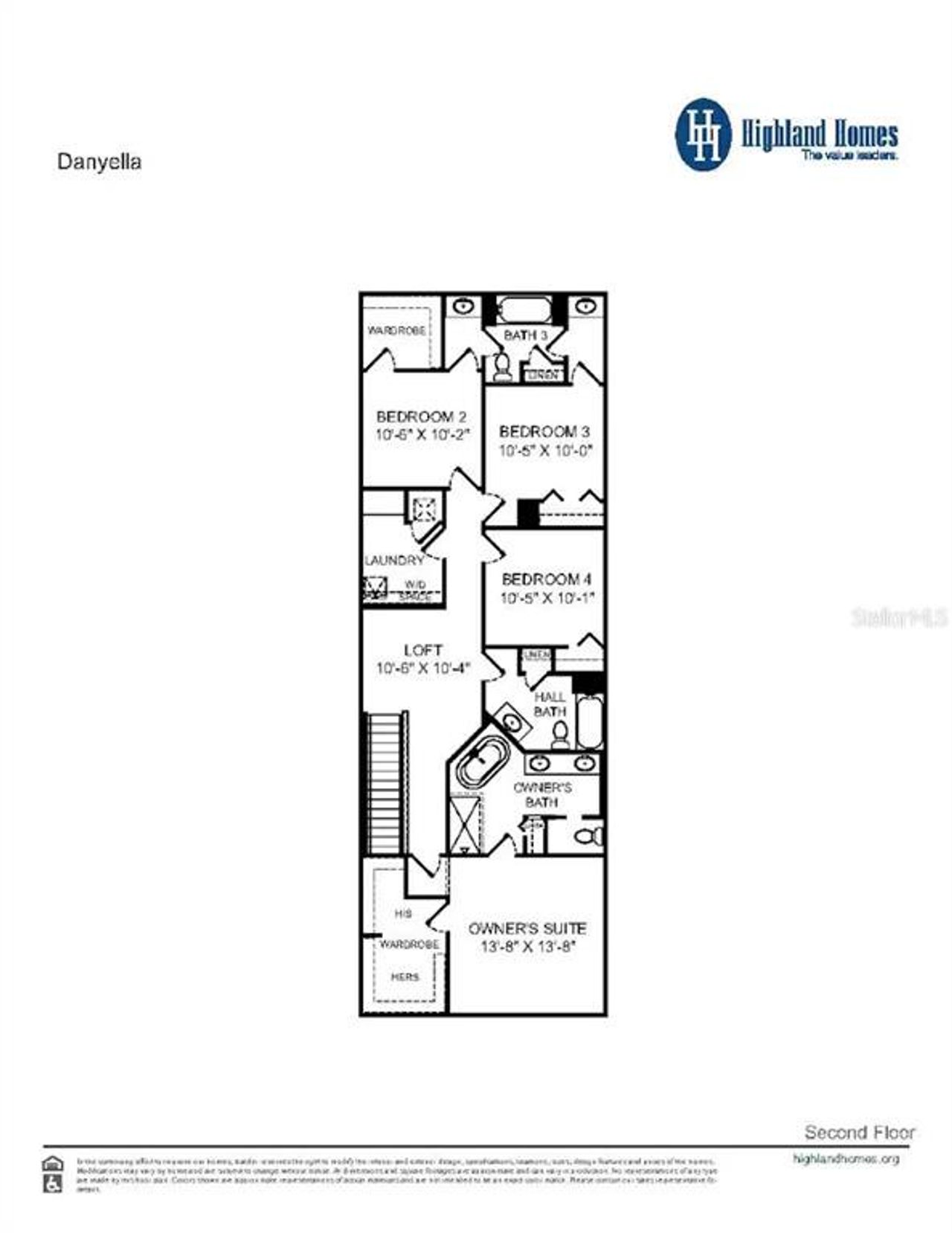 2D floor plan layout of this home in Estates at Hickory Cove - Bungalows, St. Cloud, FL (Image 2).