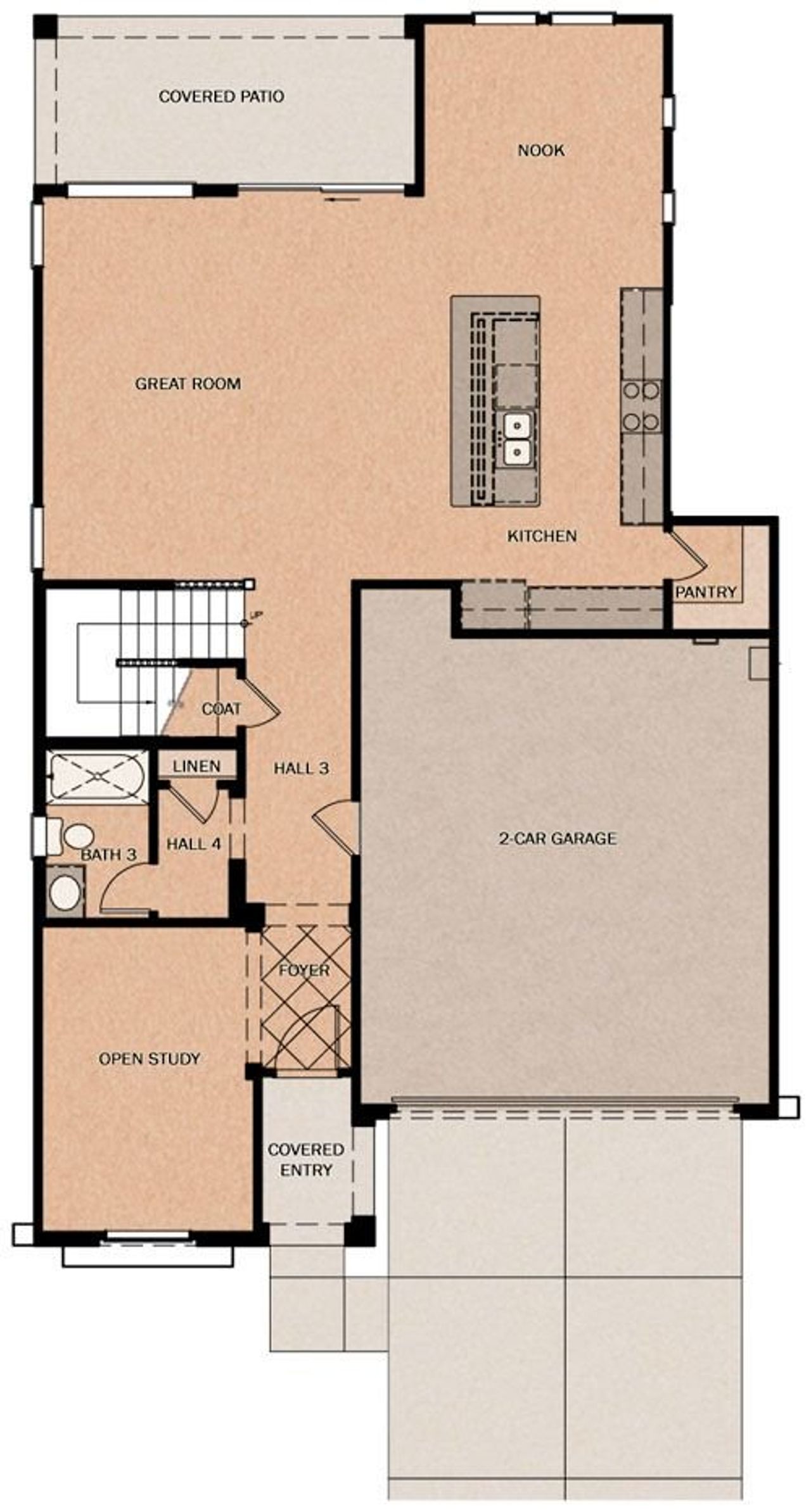 2D floor plan layout of this home in Redwood Valley at Escalante, Surprise, AZ (Image 2).