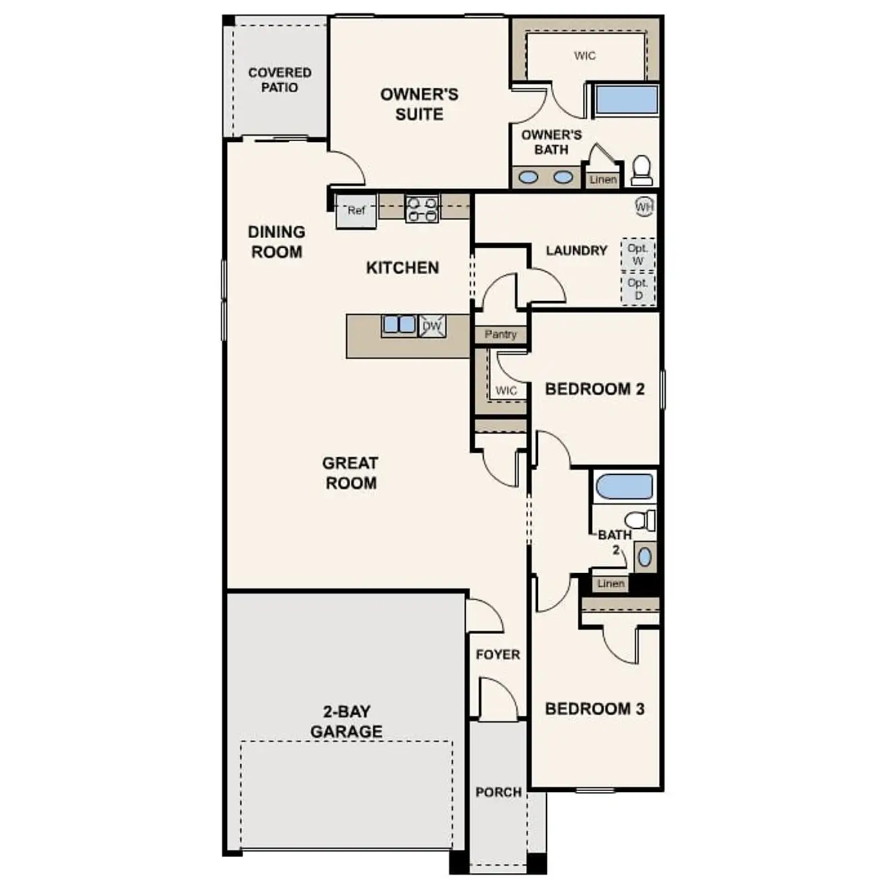 2D floor plan layout of this home in Cross Creek Ranch, Coolidge, AZ (Image 2).