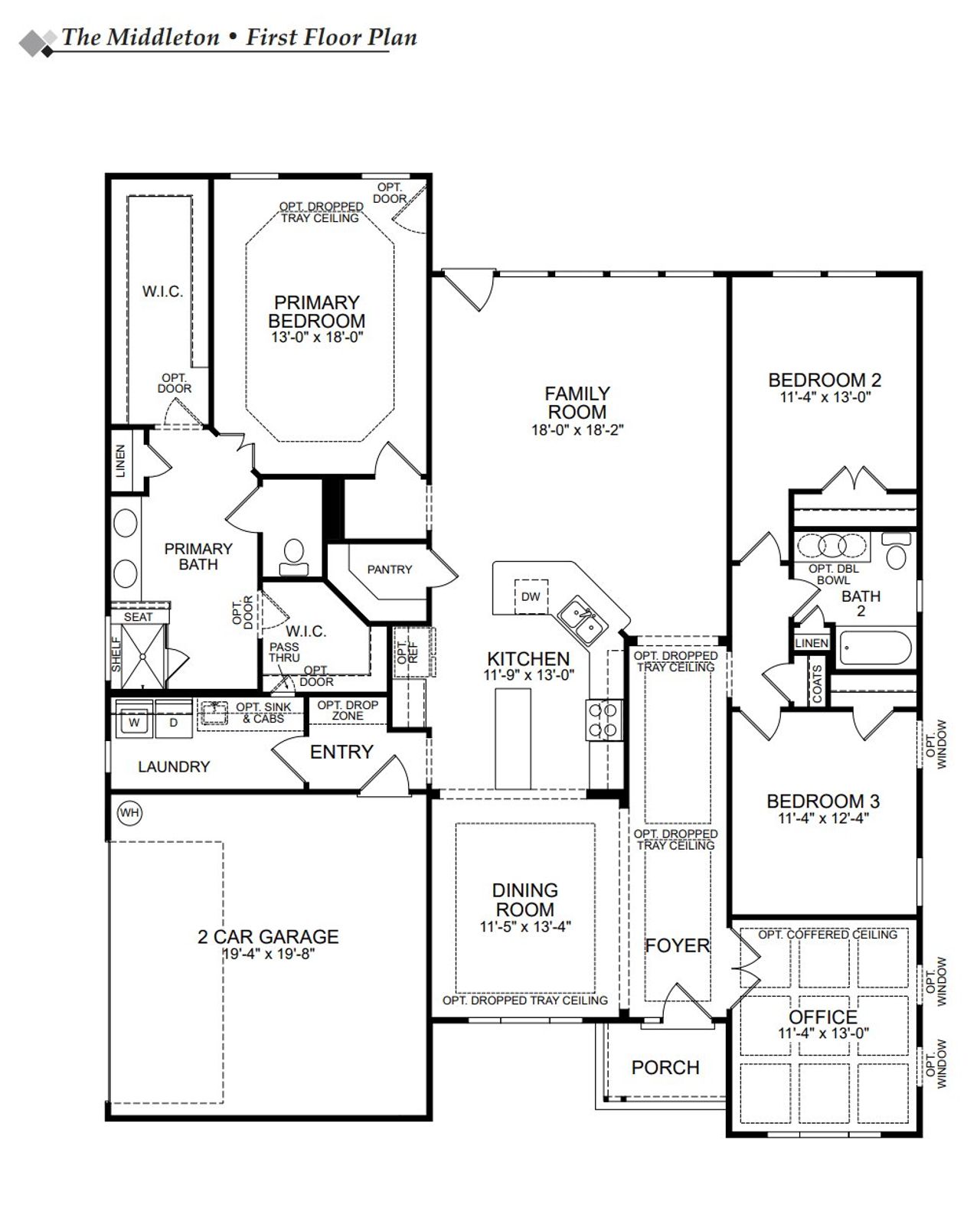 2D floor plan layout of this home in The Village at Horse Creek, Graniteville, SC (Image 2). 2D floor plan layout of this home in The Village at Horse Creek, Graniteville, SC (Image 2).