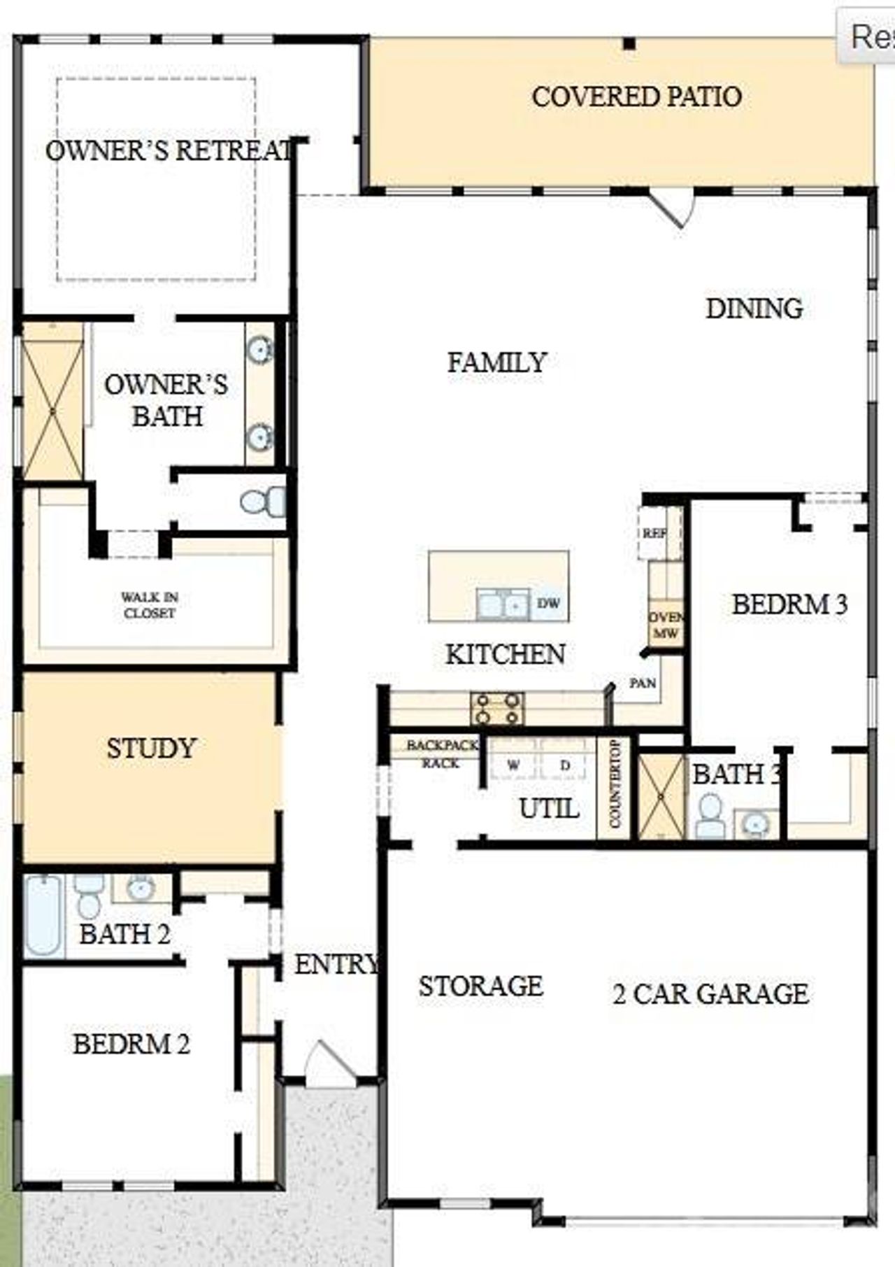 Extra Large garage AND Extra Large rear covered porch.