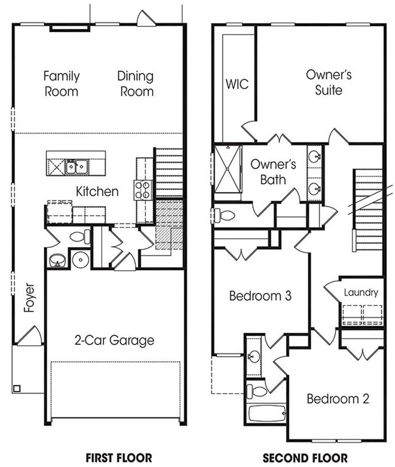 2D floor plan layout for the The Burton by Venture Communities in Longview Run, Decatur, GA (Image 2).