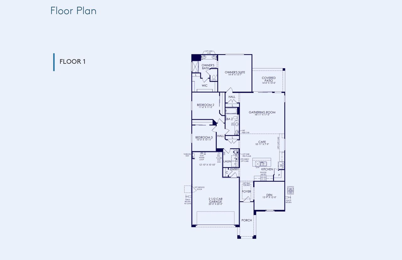 2D floor plan layout of this home in Legado West, Queen Creek, AZ (Image 2).