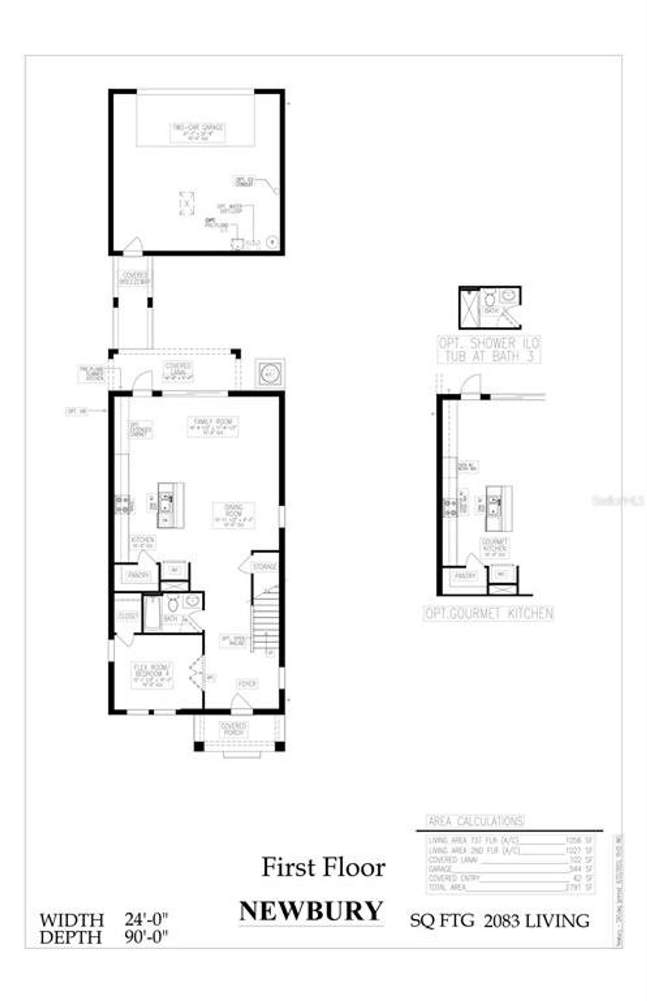 2D floor plan layout of this home in Serenade at Ovation, Winter Garden, FL (Image 2).