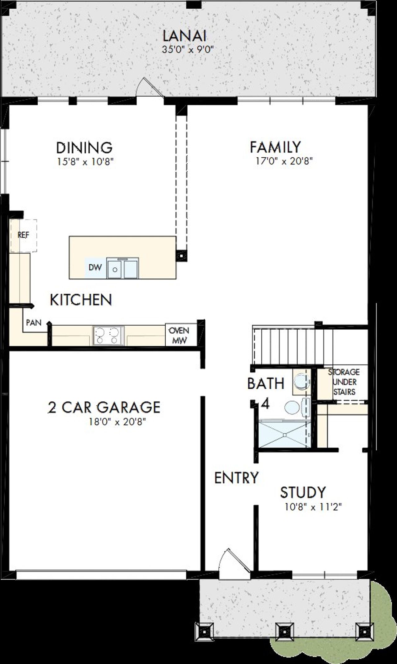 2D floor plan layout of this home in South Tampa - Urban Collection, Tampa, FL (Image 2).