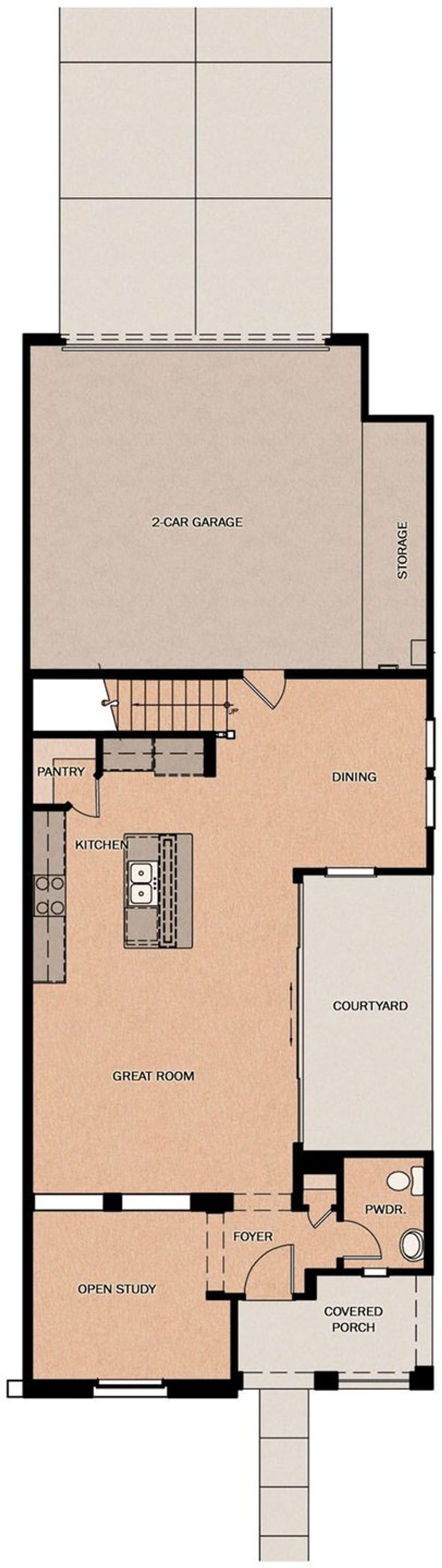 2D floor plan layout of this home in San Francisco at Prasada, Surprise, AZ (Image 2).