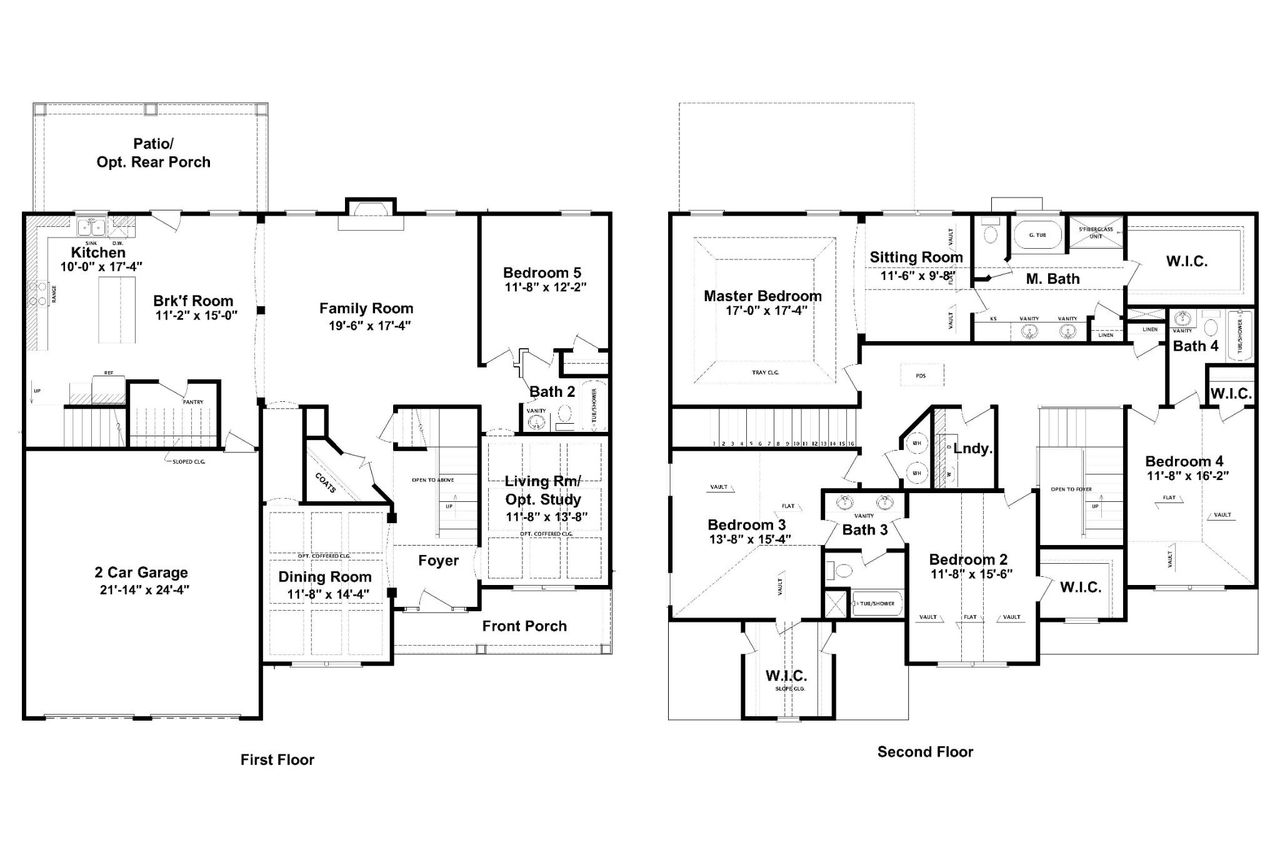 2D floor plan layout for the Lakes by Designer Homes of Georgia in Austin Heights, North Augusta, SC (Image 2).