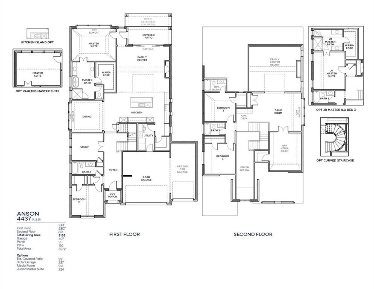 2D floor plan layout of this home in Inspiration - Paradise Village, Lucas, TX (Image 2).