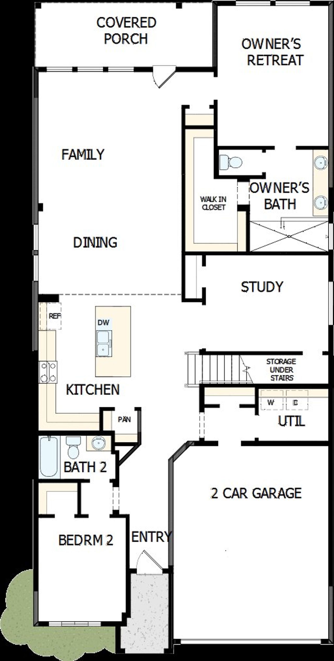 2D floor plan layout of this home in Mayfair - Select Classic Series, New Braunfels, TX (Image 2).