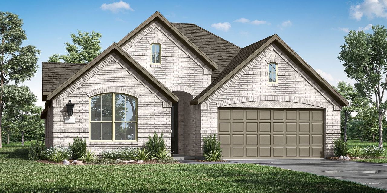 Representative exterior photo of a completed home built from the 4102 by Risland Homes in Spiritas Ranch, Little Elm, TX (Image 2).