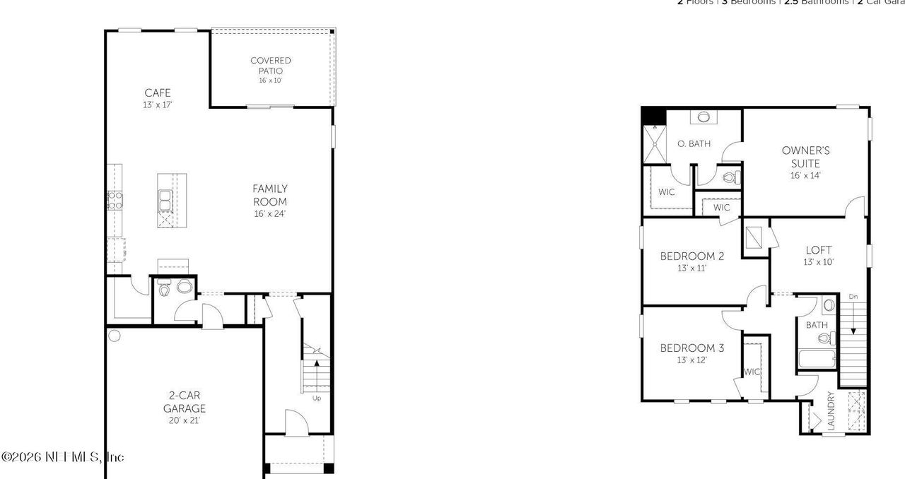 2D floor plan layout of this home in Diamond Springs, Jacksonville, FL (Image 2).