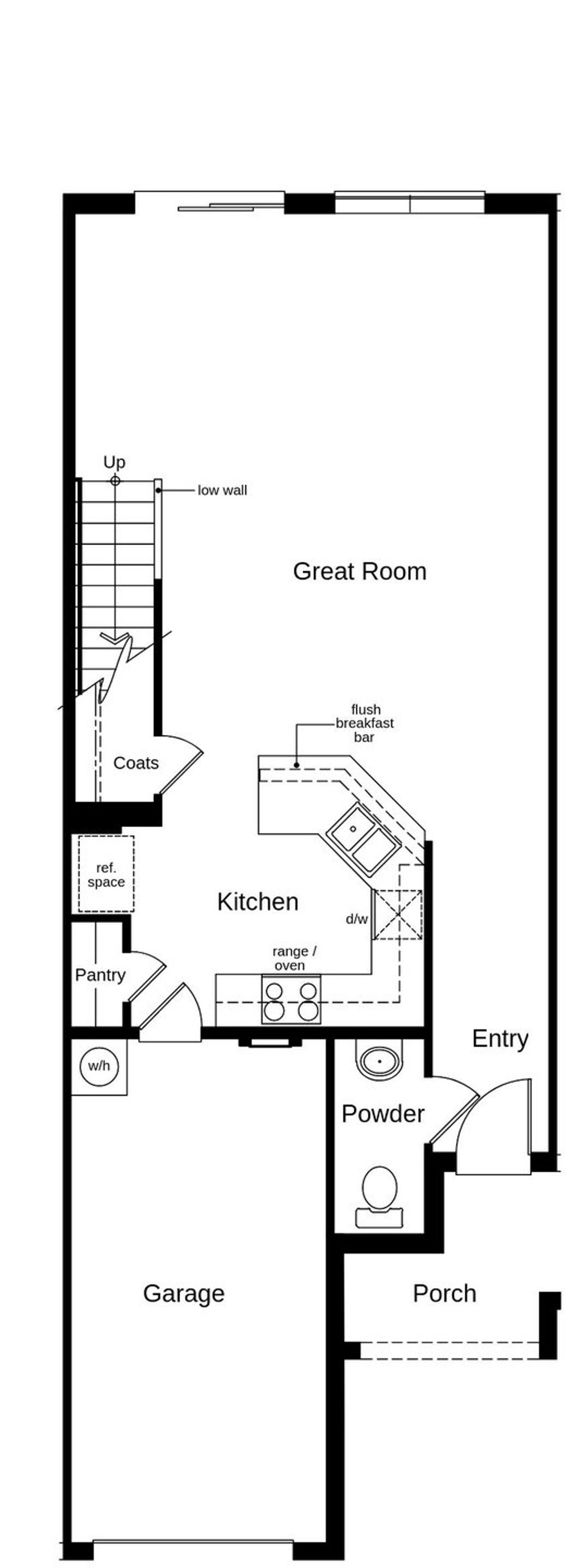 2D floor plan layout of this home in Reserve at Forest Lake Townhomes, Lake Wales, FL (Image 2).