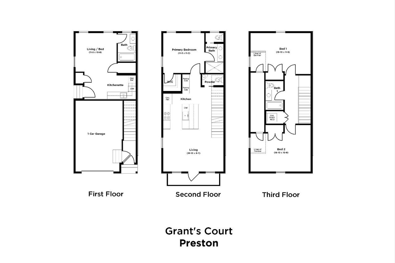 2D floor plan layout for the Preston by DRB Homes in Grants Court, Charleston, SC (Image 2).