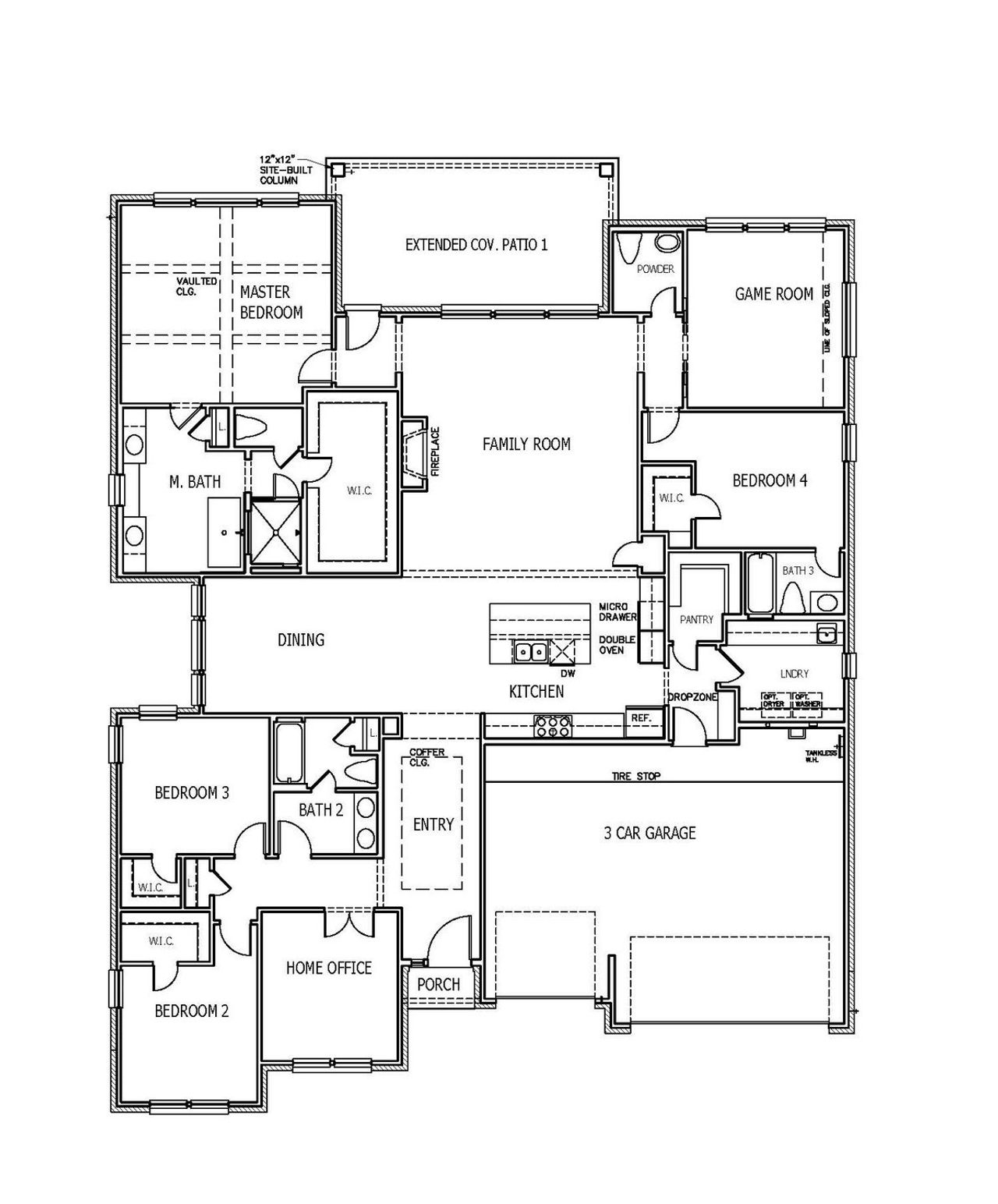 2D floor plan layout of this home in Riverstone, Georgetown, TX (Image 2).