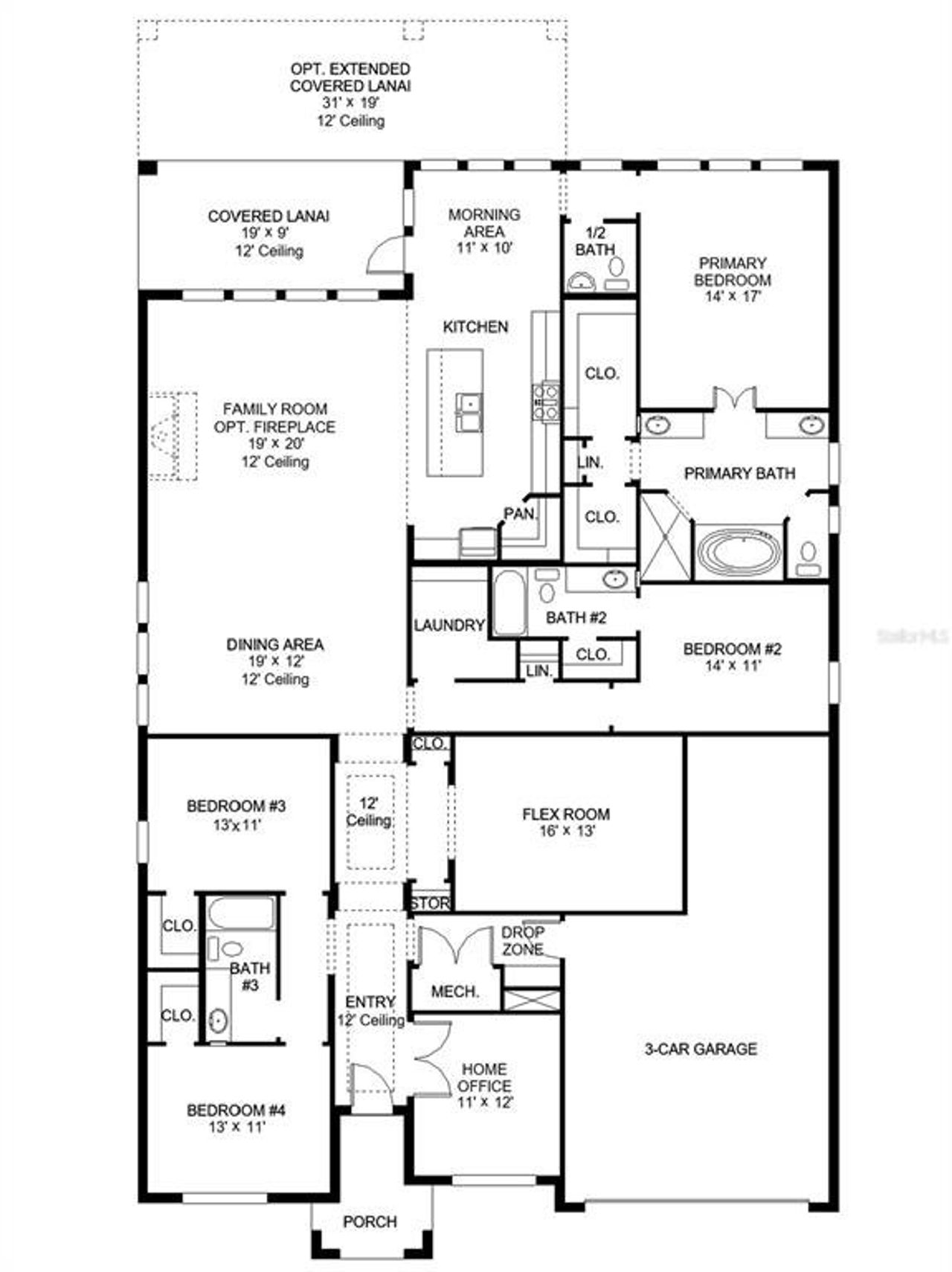 2D floor plan layout of this home in Turnleaf, Punta Gorda, FL (Image 2).
