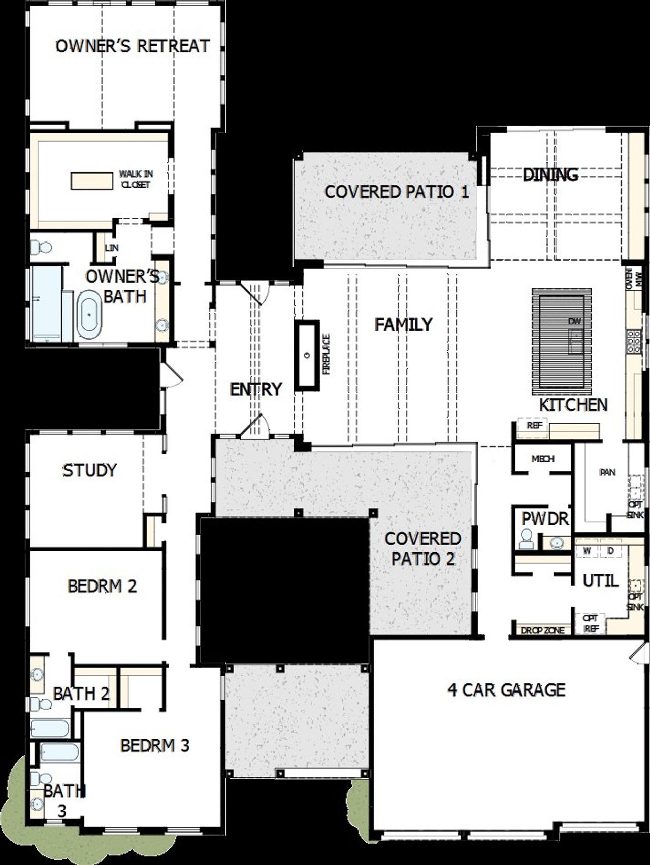 2D floor plan layout of this home in Preserve Ranch, Scottsdale, AZ (Image 2).