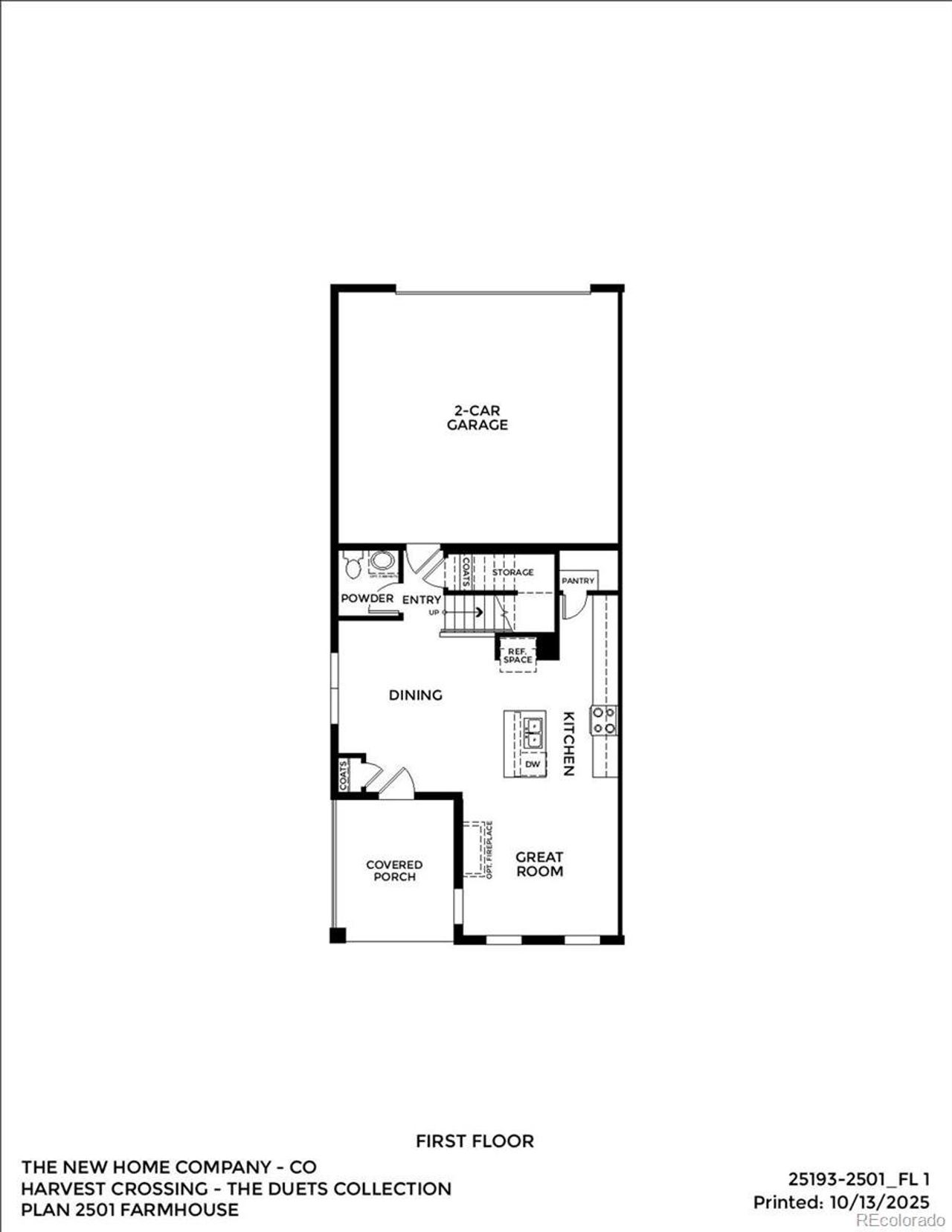 2D floor plan layout of this home in Harvest Crossing, Aurora, CO (Image 2).
