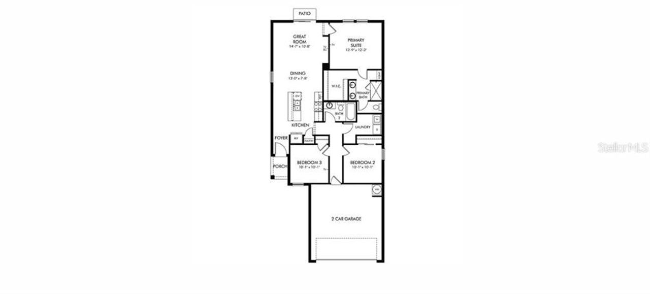 2D floor plan layout of this home in Wynnstone - Classic Series, Davenport, FL (Image 2).