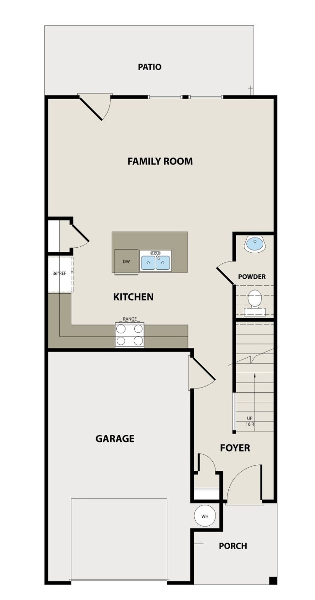 2D floor plan layout for the Gabrielle by Silverstone Communities in Morning Creek Forest, College Park, GA (Image 2).