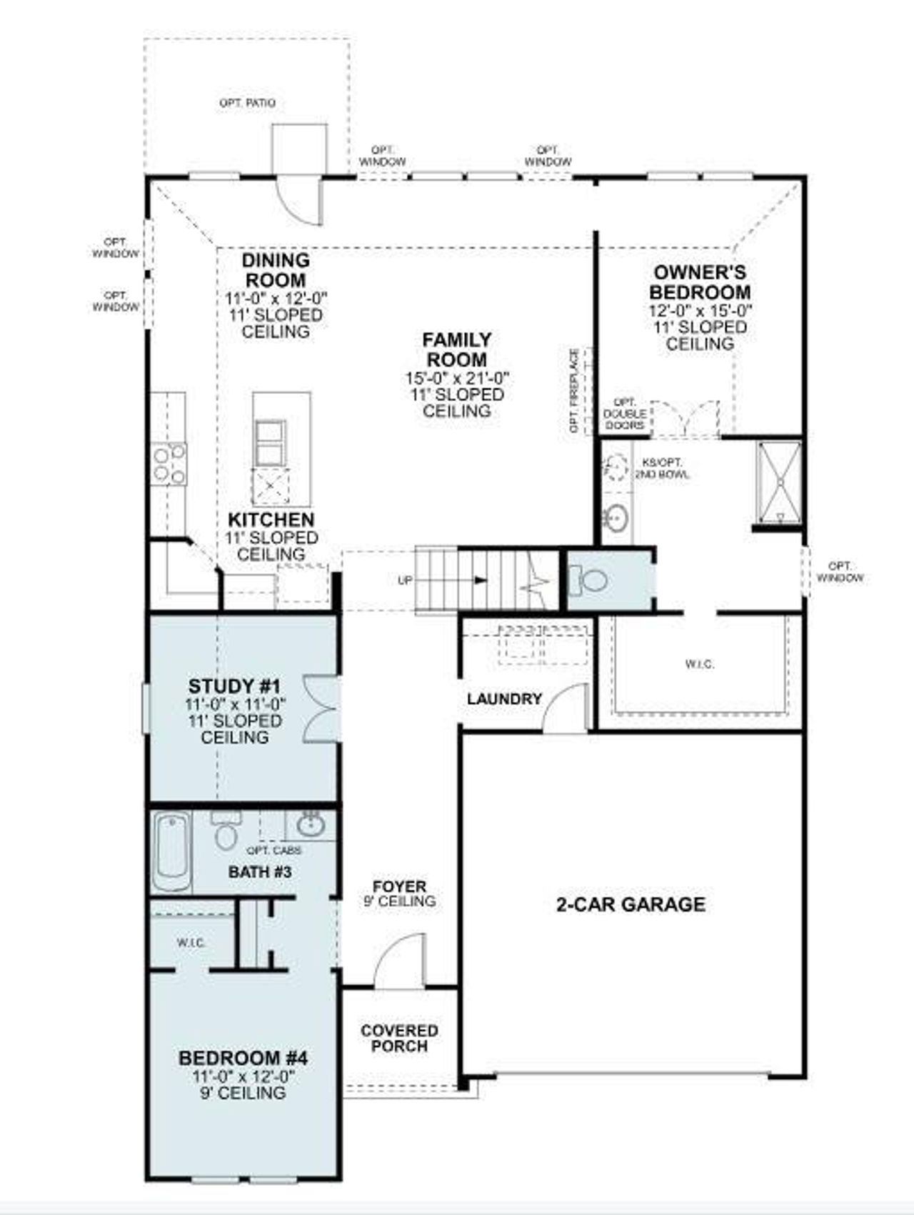 2D floor plan layout of this home in Kings Way, Denton, TX (Image 2).