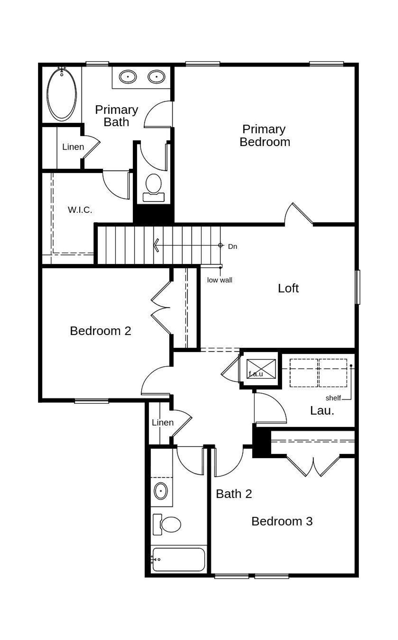 This floor plan features 3 bedrooms, 2 full baths, 1 half bath, and over 1,700 square feet of living space.