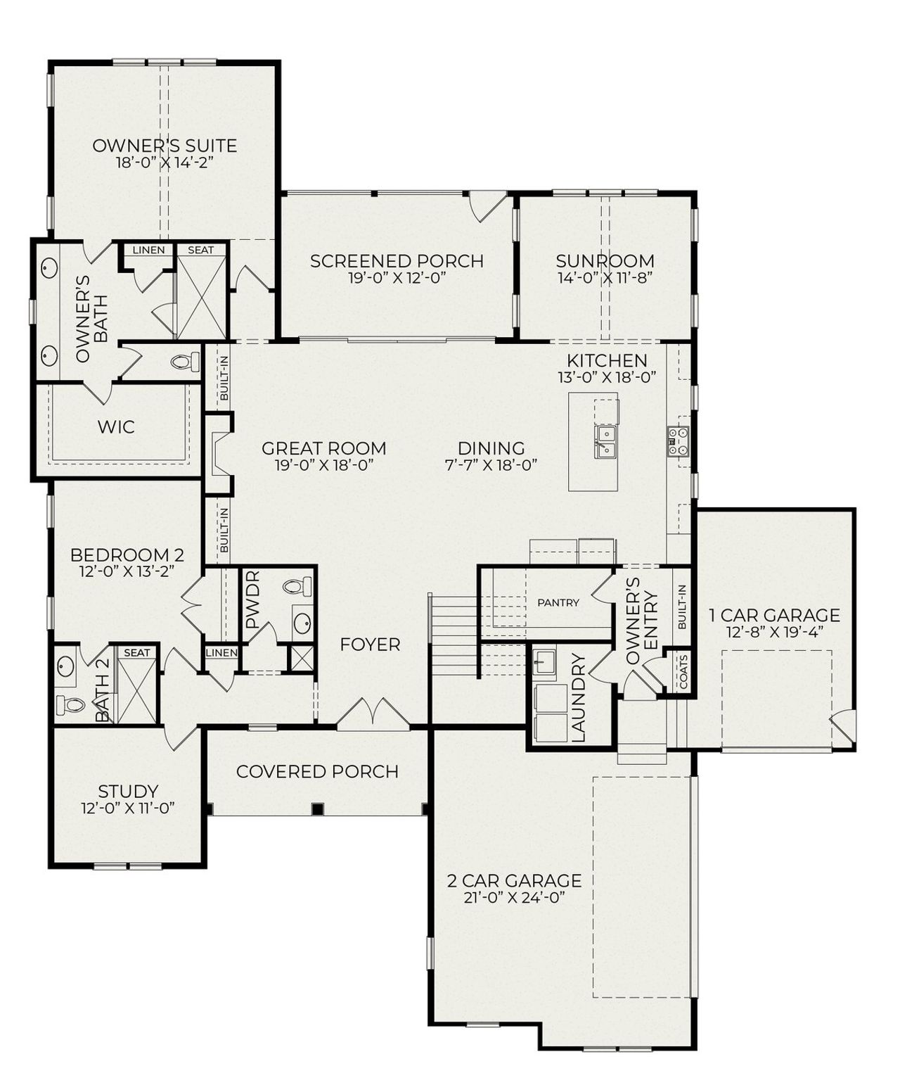 2D floor plan layout for the Covington by Homes by Dickerson in Everette's Preserve, Clayton, NC (Image 2).