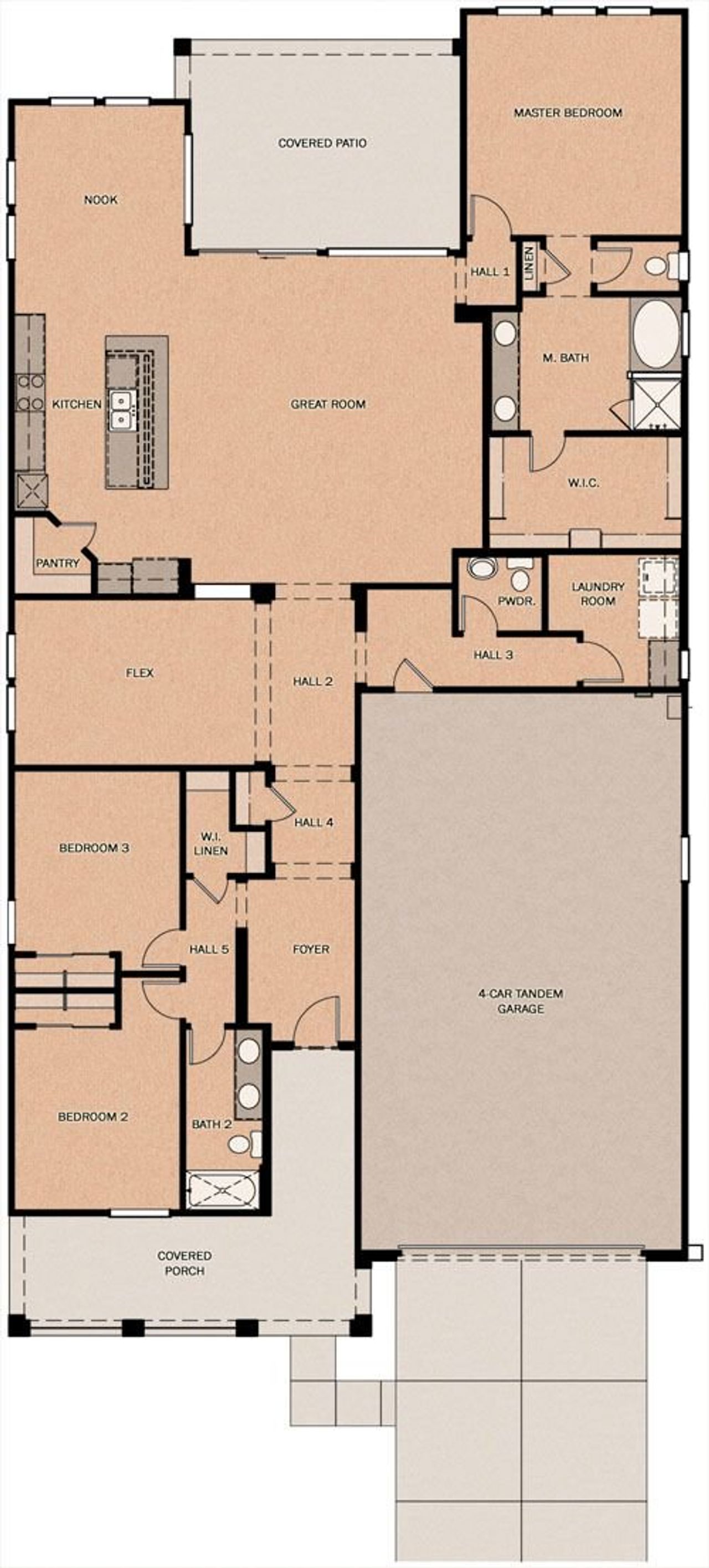 2D floor plan layout of this home in North Shore at Enclave, Litchfield Park, AZ (Image 2).