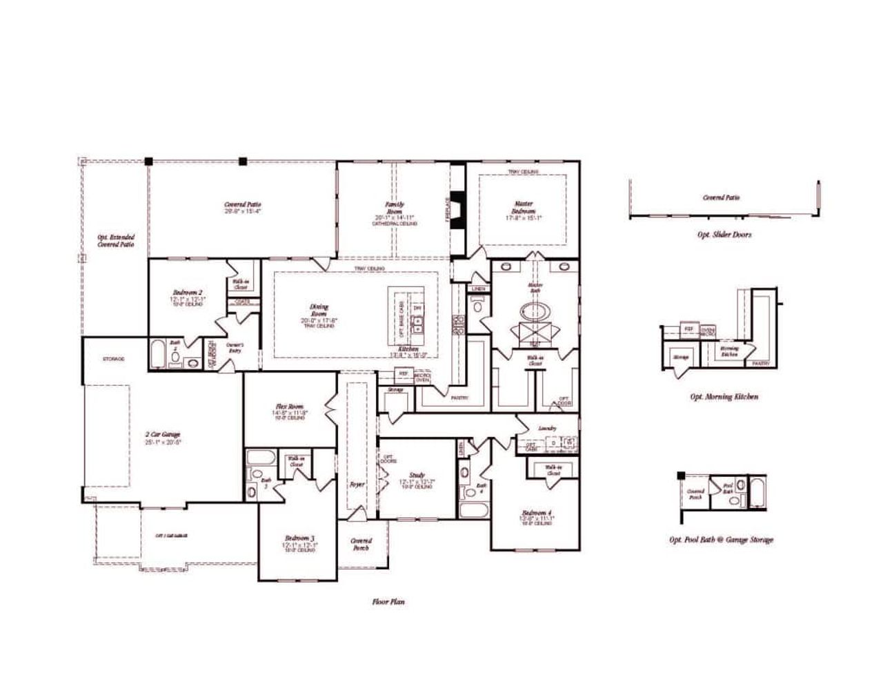 2D floor plan layout of this home in The Manors, New Waverly, TX (Image 2).