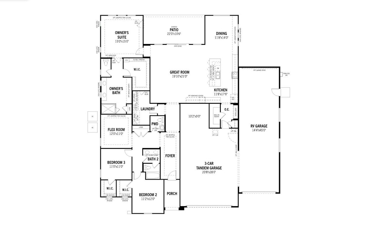 2D floor plan layout of this home in White Tank Vistas, Waddell, AZ (Image 2).